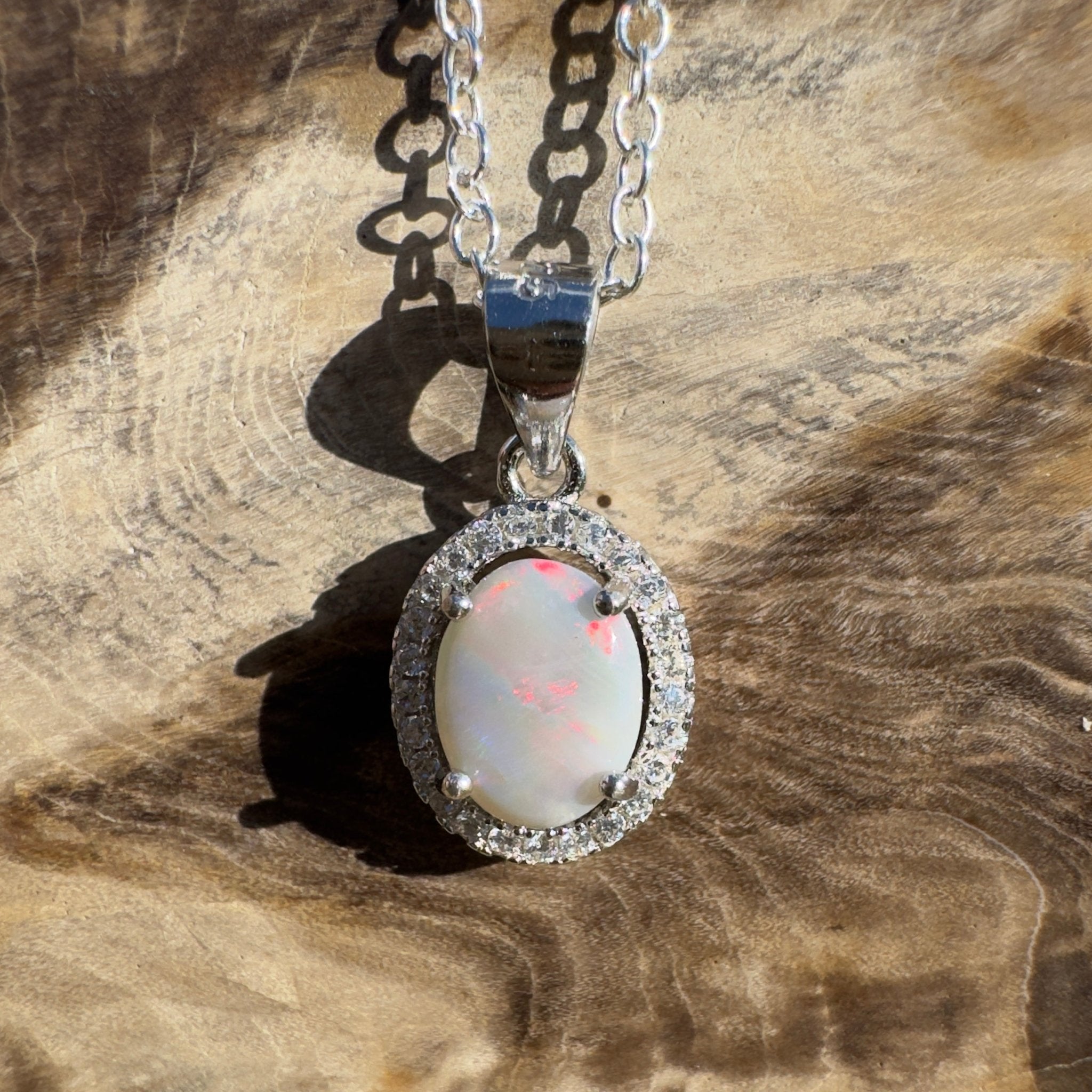 1ct Lightning Ridge Opal Pendant Necklace ~ 'Sundown Plains' | 925 Sterling Silver | Solid Australian Opal