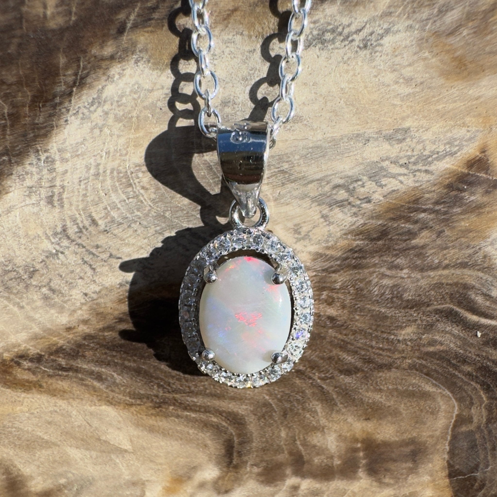 1ct Lightning Ridge Opal Pendant Necklace ~ 'Sundown Plains' | 925 Sterling Silver | Solid Australian Opal