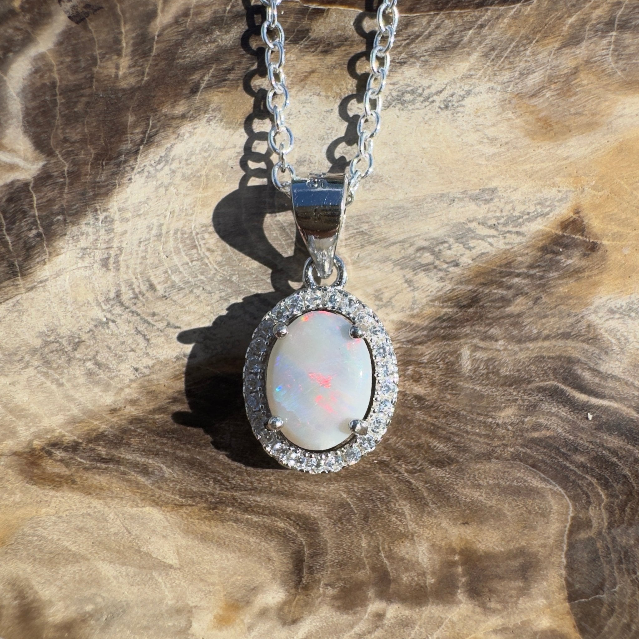 1ct Lightning Ridge Opal Pendant Necklace ~ 'Sundown Plains' | 925 Sterling Silver | Solid Australian Opal