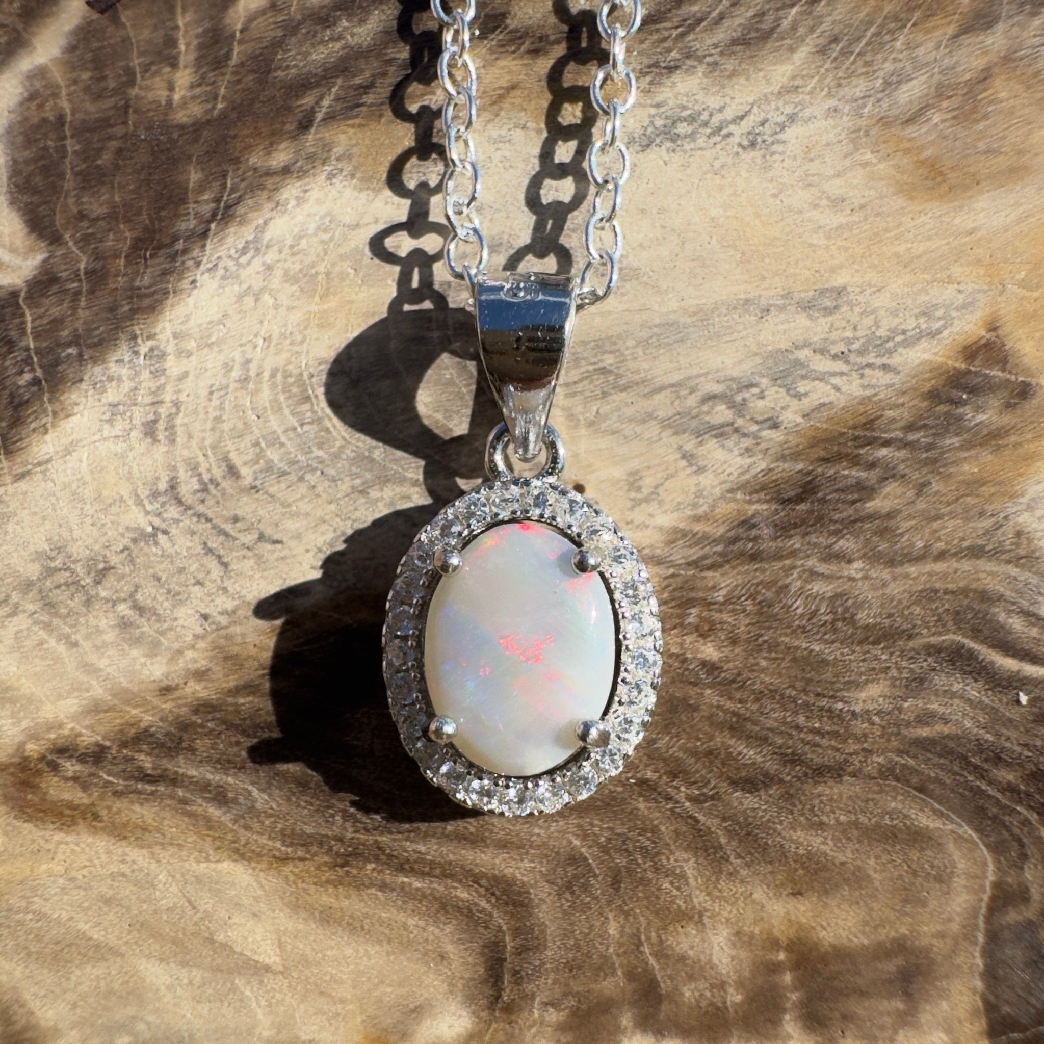 1ct Lightning Ridge Opal Pendant Necklace ~ 'Sundown Plains' | 925 Sterling Silver | Solid Australian Opal
