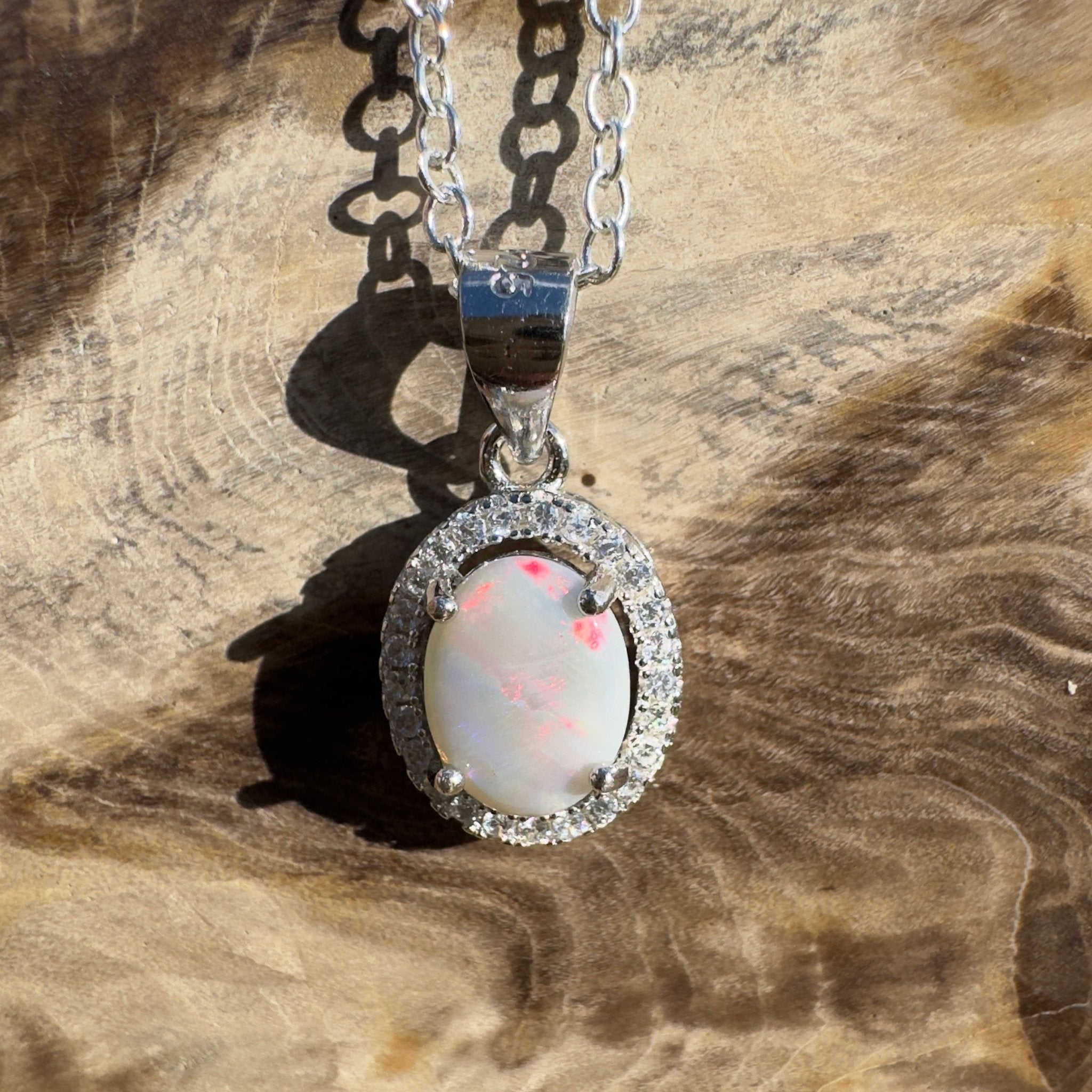 1ct Lightning Ridge Opal Pendant Necklace ~ 'Sundown Plains' | 925 Sterling Silver | Solid Australian Opal