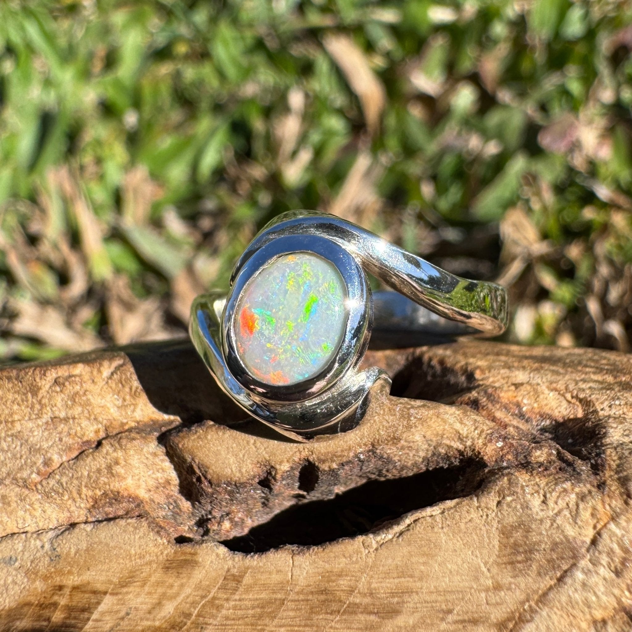 1ct Lightning Ridge Opal Ring ~ 'Bondi Glow' | 925 Sterling Silver | Solid Australian Opal