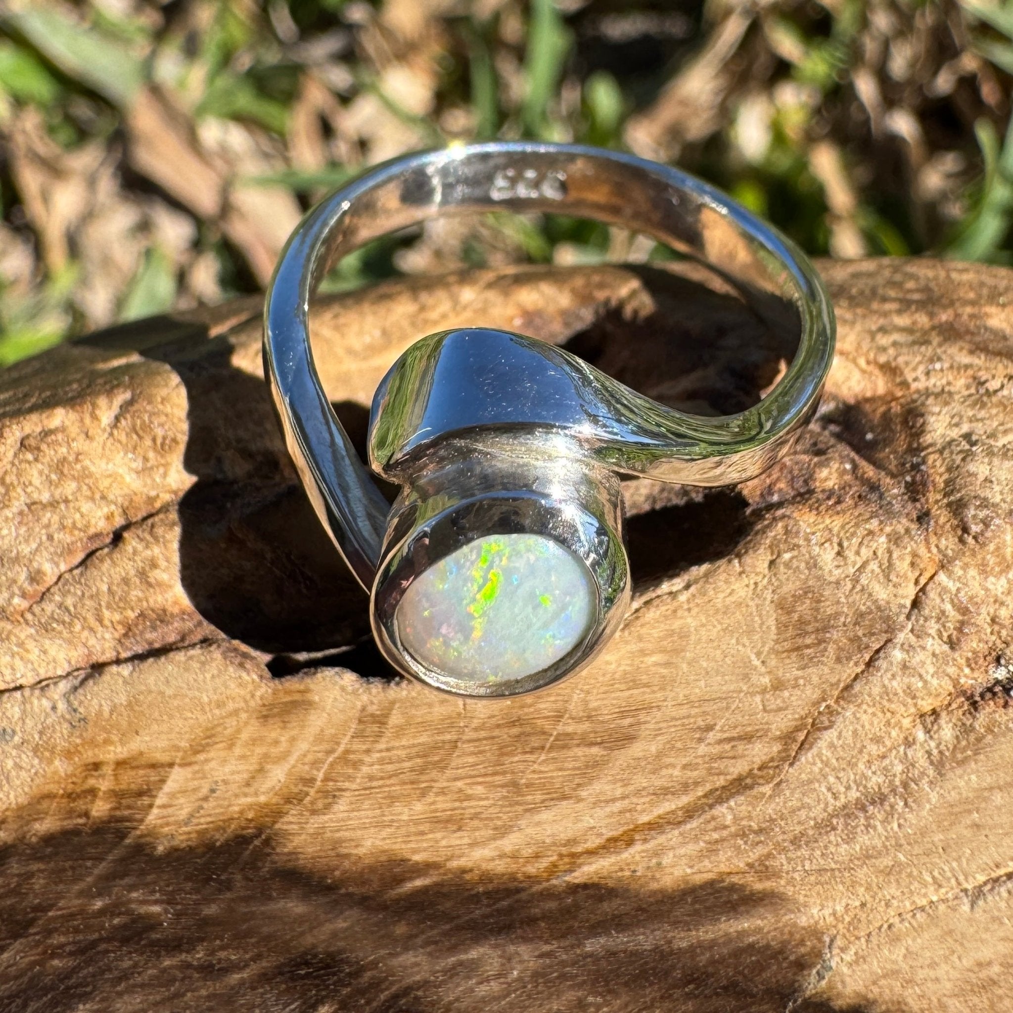 1ct Lightning Ridge Opal Ring ~ 'Bondi Glow' | 925 Sterling Silver | Solid Australian Opal