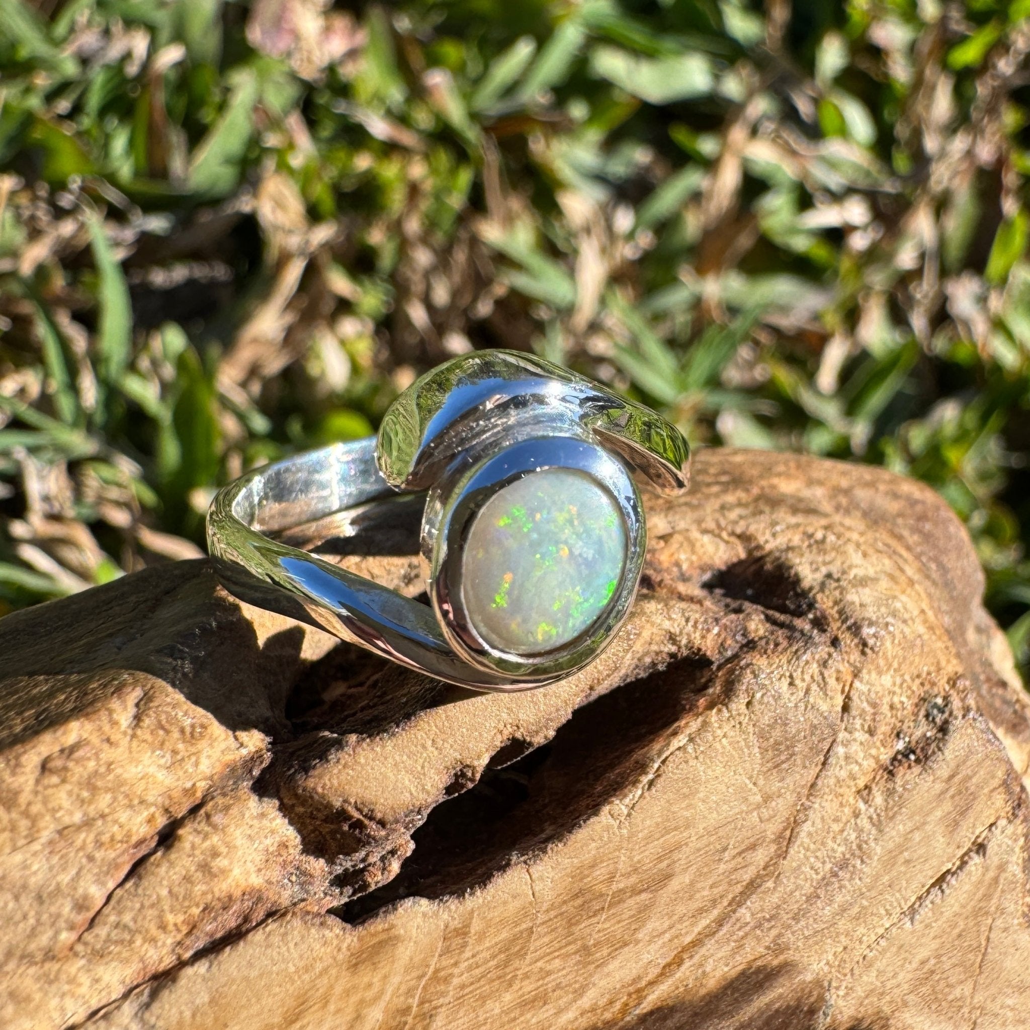 1ct Lightning Ridge Opal Ring ~ 'Bondi Glow' | 925 Sterling Silver | Solid Australian Opal