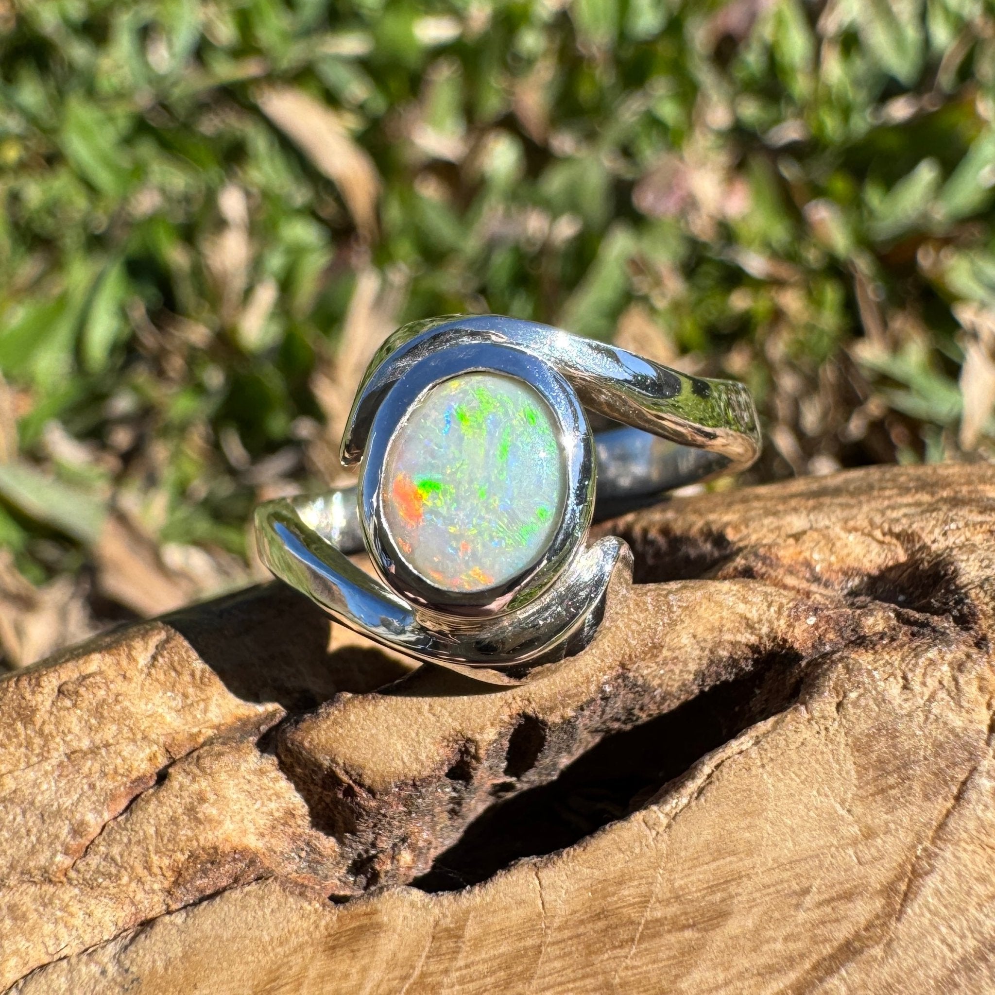 1ct Lightning Ridge Opal Ring ~ 'Bondi Glow' | 925 Sterling Silver | Solid Australian Opal