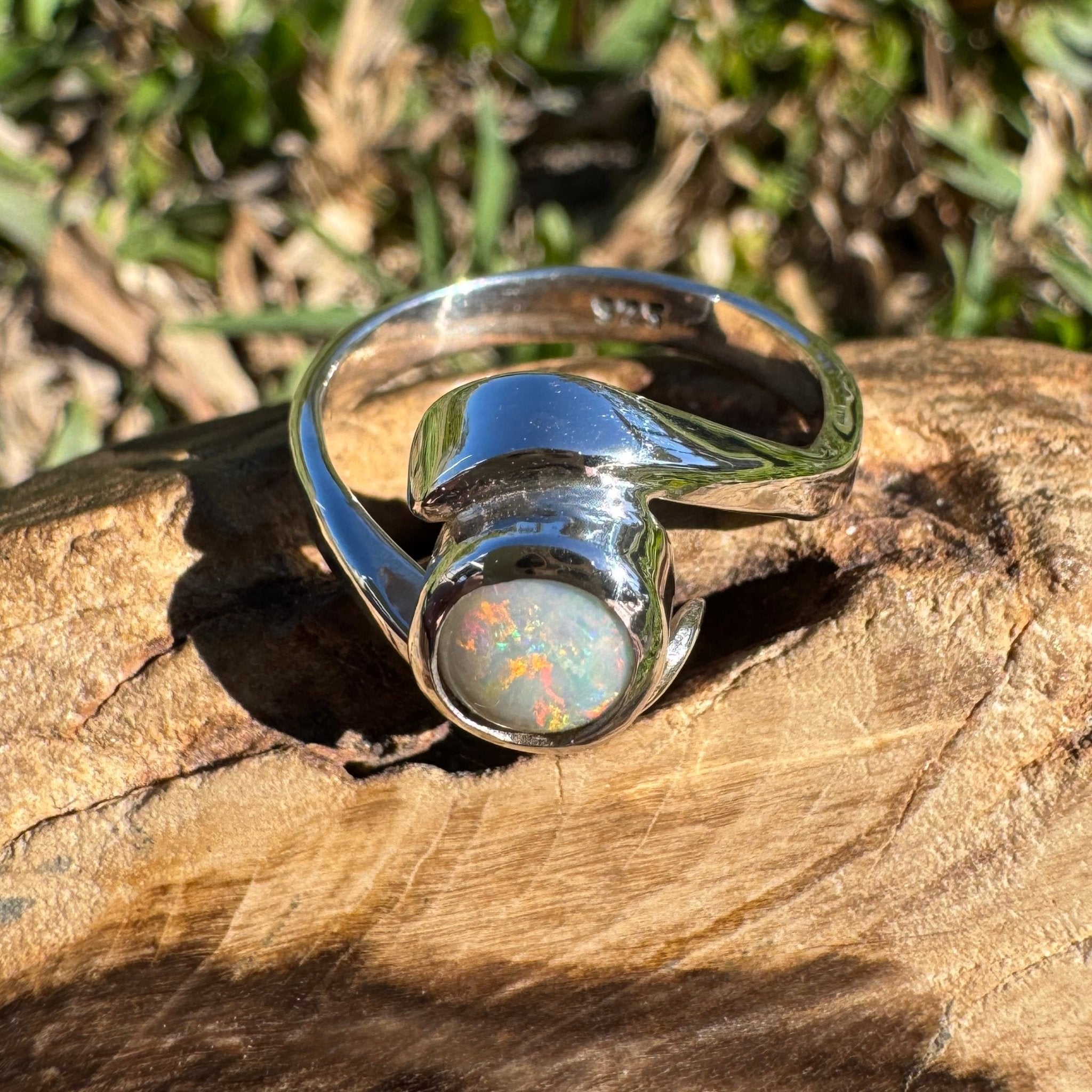 1ct Lightning Ridge Opal Ring ~ 'Bondi Glow' | 925 Sterling Silver | Solid Australian Opal