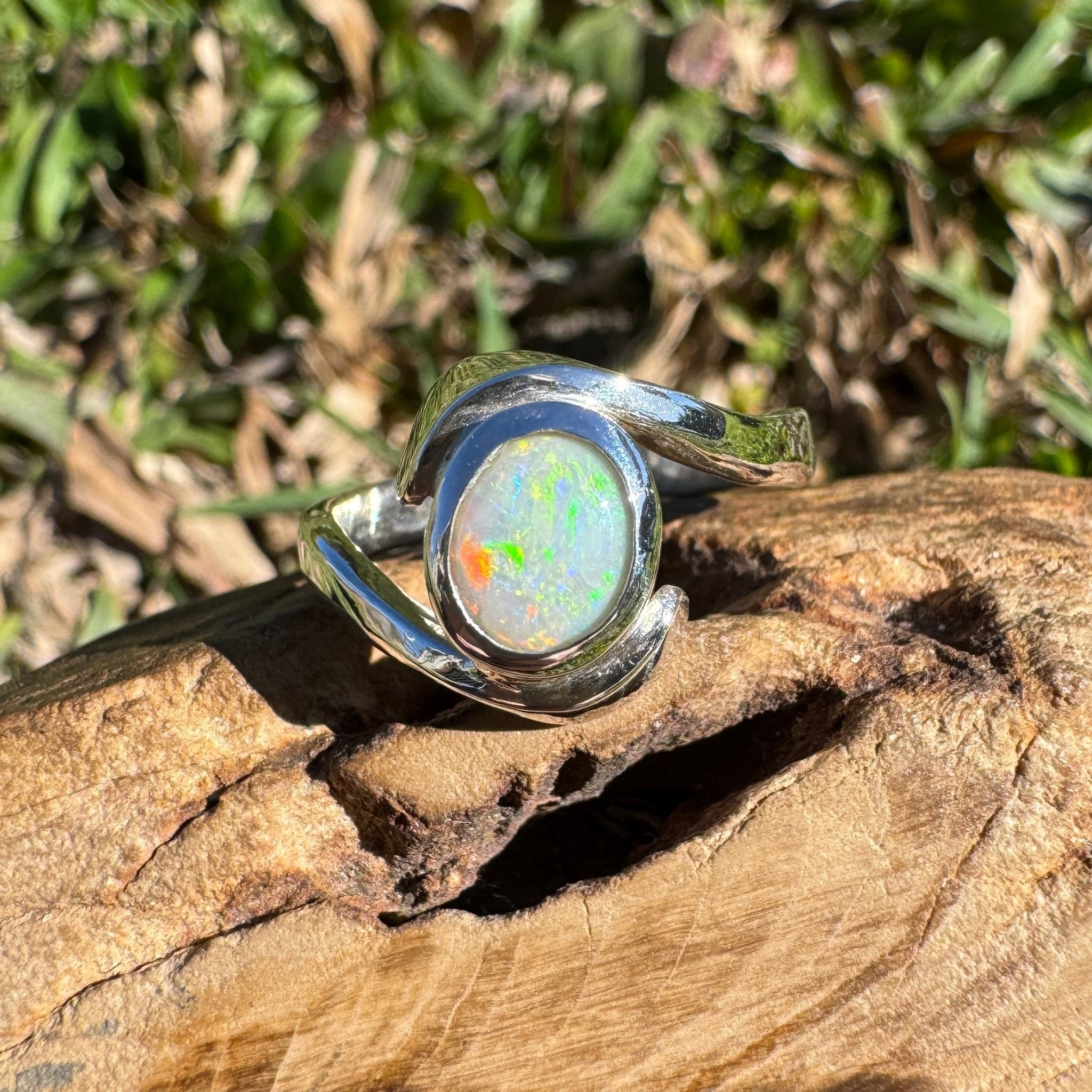 1ct Lightning Ridge Opal Ring ~ 'Bondi Glow' | 925 Sterling Silver | Solid Australian Opal