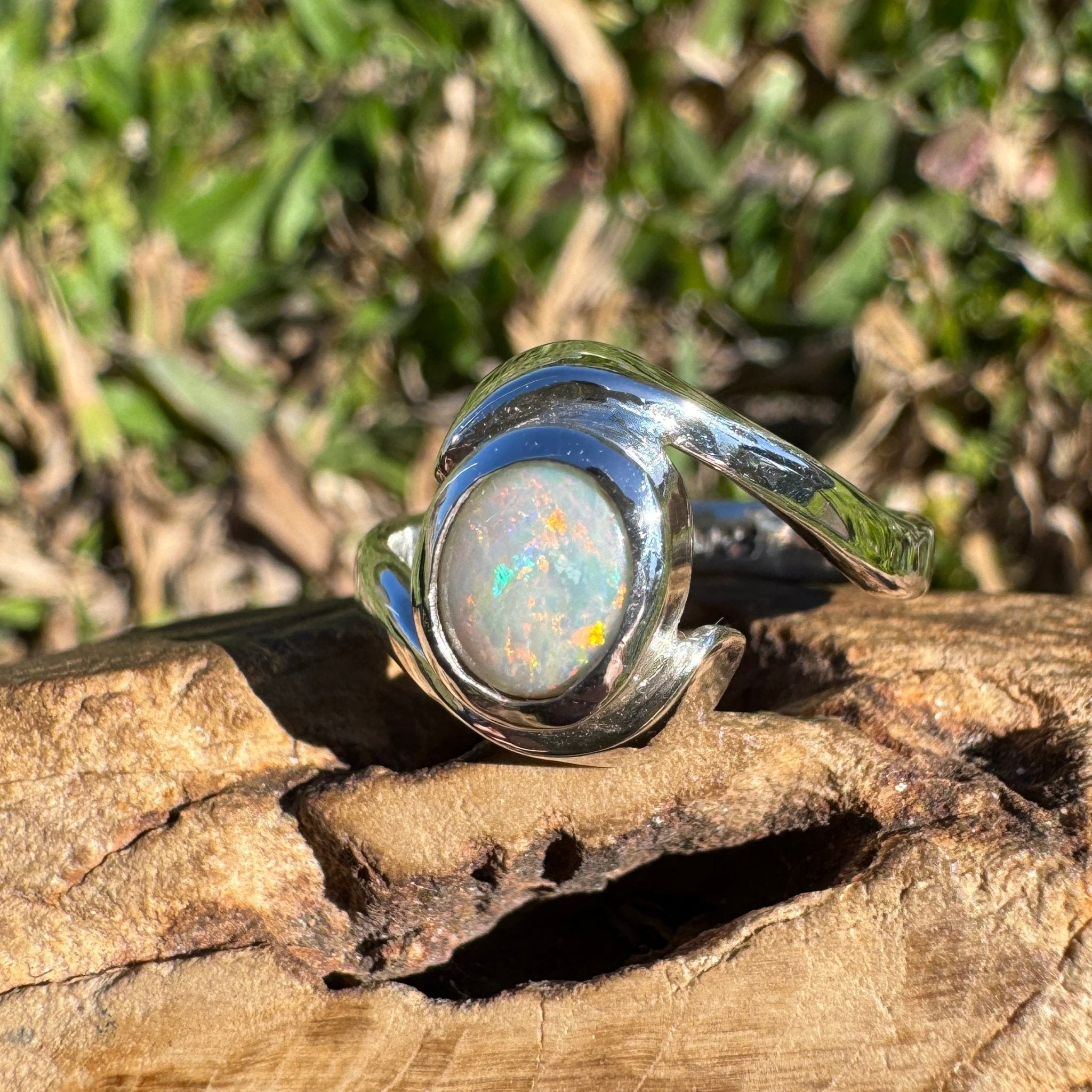 1ct Lightning Ridge Opal Ring ~ 'Bondi Glow' | 925 Sterling Silver | Solid Australian Opal