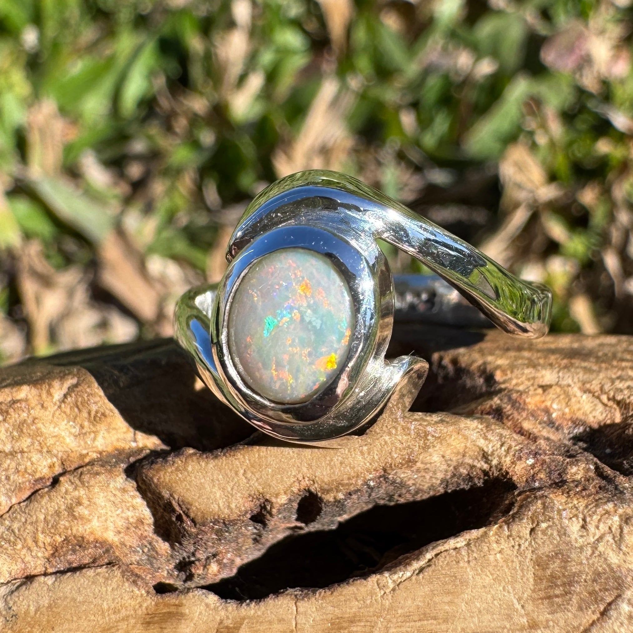 1ct Lightning Ridge Opal Ring ~ 'Bondi Glow' | 925 Sterling Silver | Solid Australian Opal