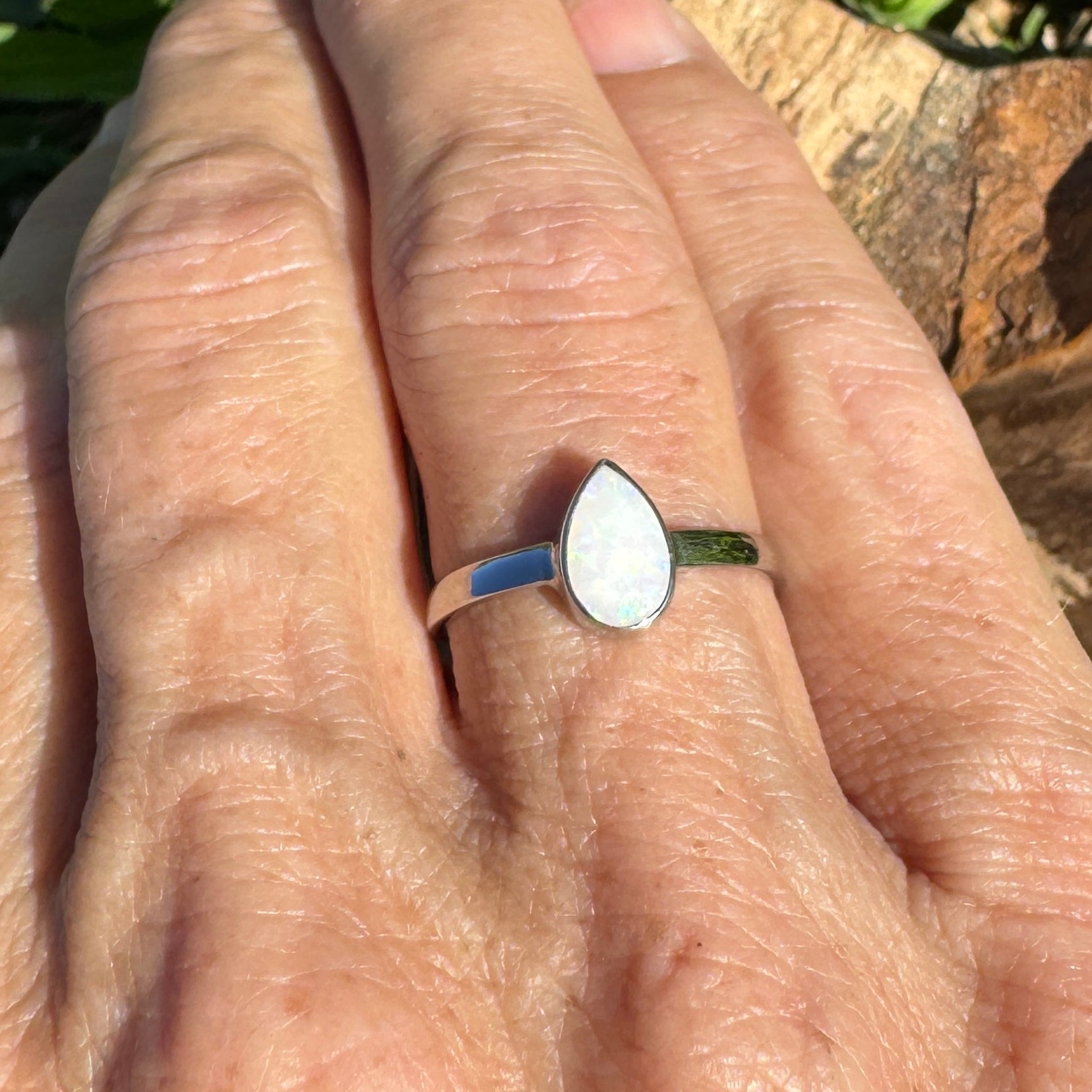 1ct Lightning Ridge Opal Ring ~ 'Rainbow Valley Haze' | 925 Sterling Silver | Solid Australian Opal