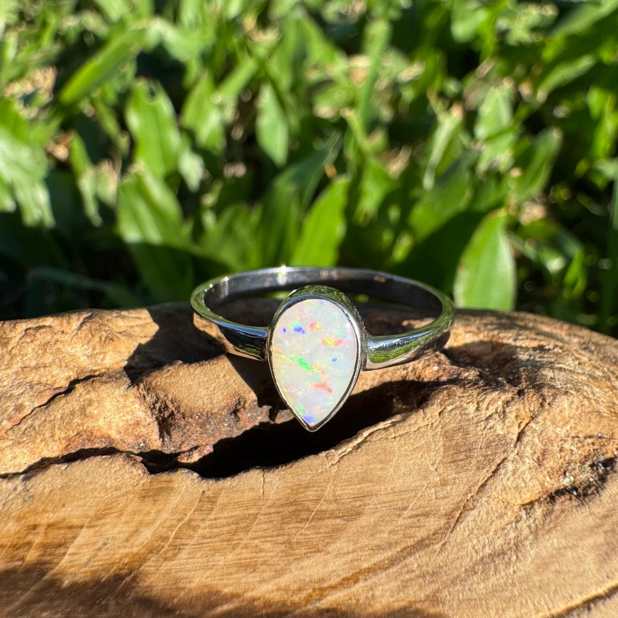 1ct Lightning Ridge Opal Ring ~ 'Rainbow Valley Haze' | 925 Sterling Silver | Solid Australian Opal