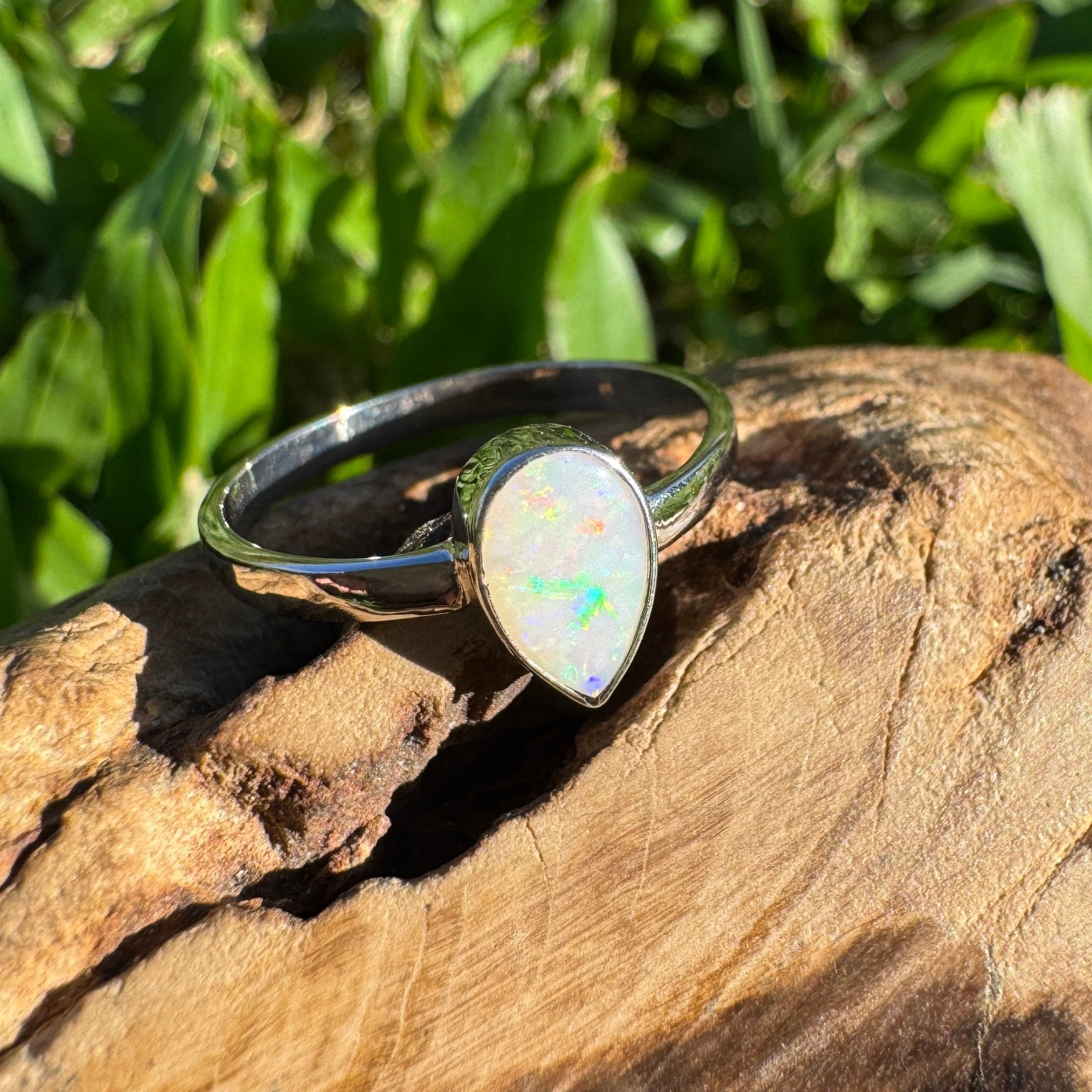 1ct Lightning Ridge Opal Ring ~ 'Rainbow Valley Haze' | 925 Sterling Silver | Solid Australian Opal