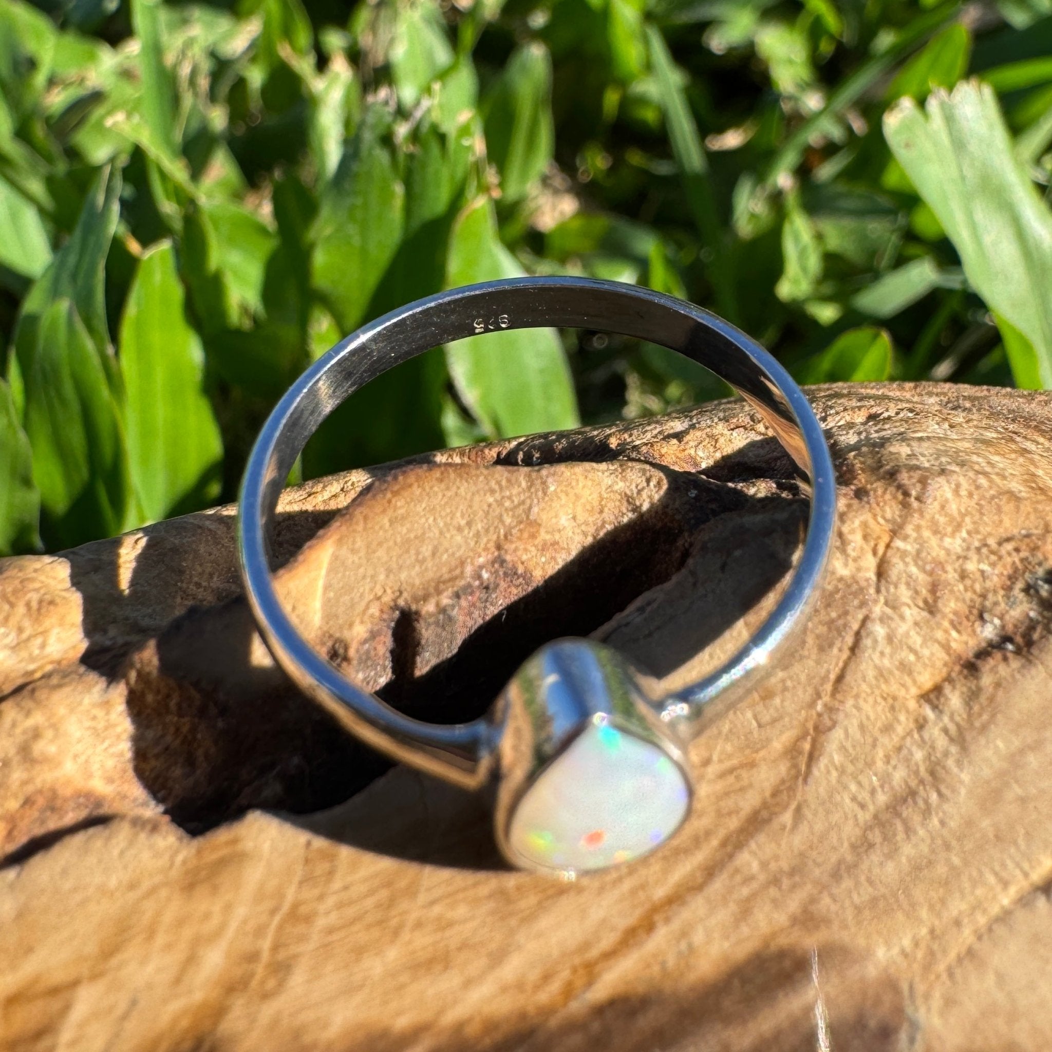 1ct Lightning Ridge Opal Ring ~ 'Rainbow Valley Haze' | 925 Sterling Silver | Solid Australian Opal