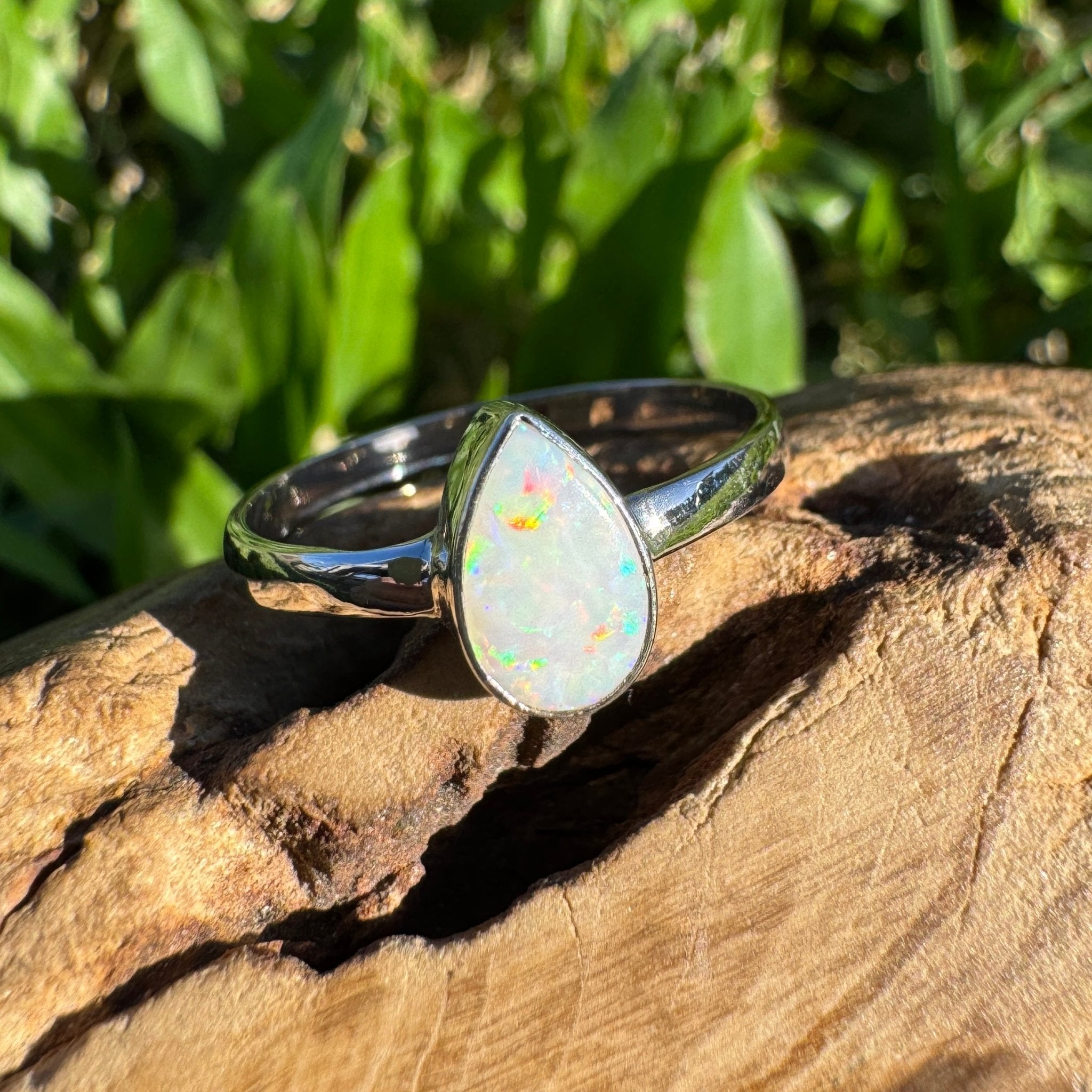 1ct Lightning Ridge Opal Ring ~ 'Rainbow Valley Haze' | 925 Sterling Silver | Solid Australian Opal