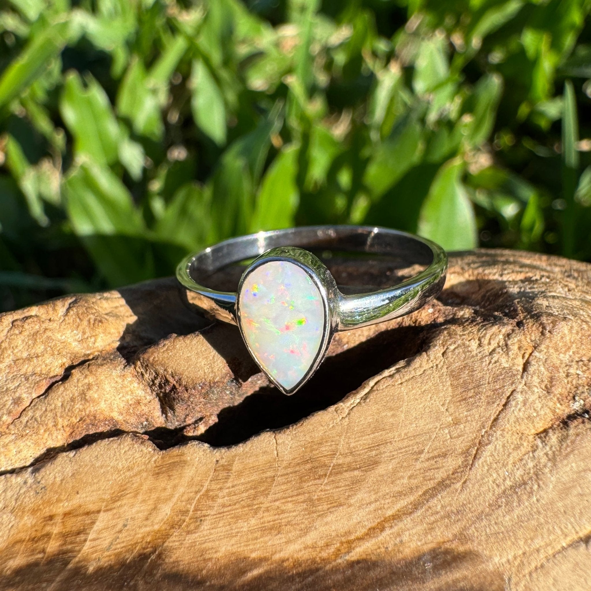 1ct Lightning Ridge Opal Ring ~ 'Rainbow Valley Haze' | 925 Sterling Silver | Solid Australian Opal