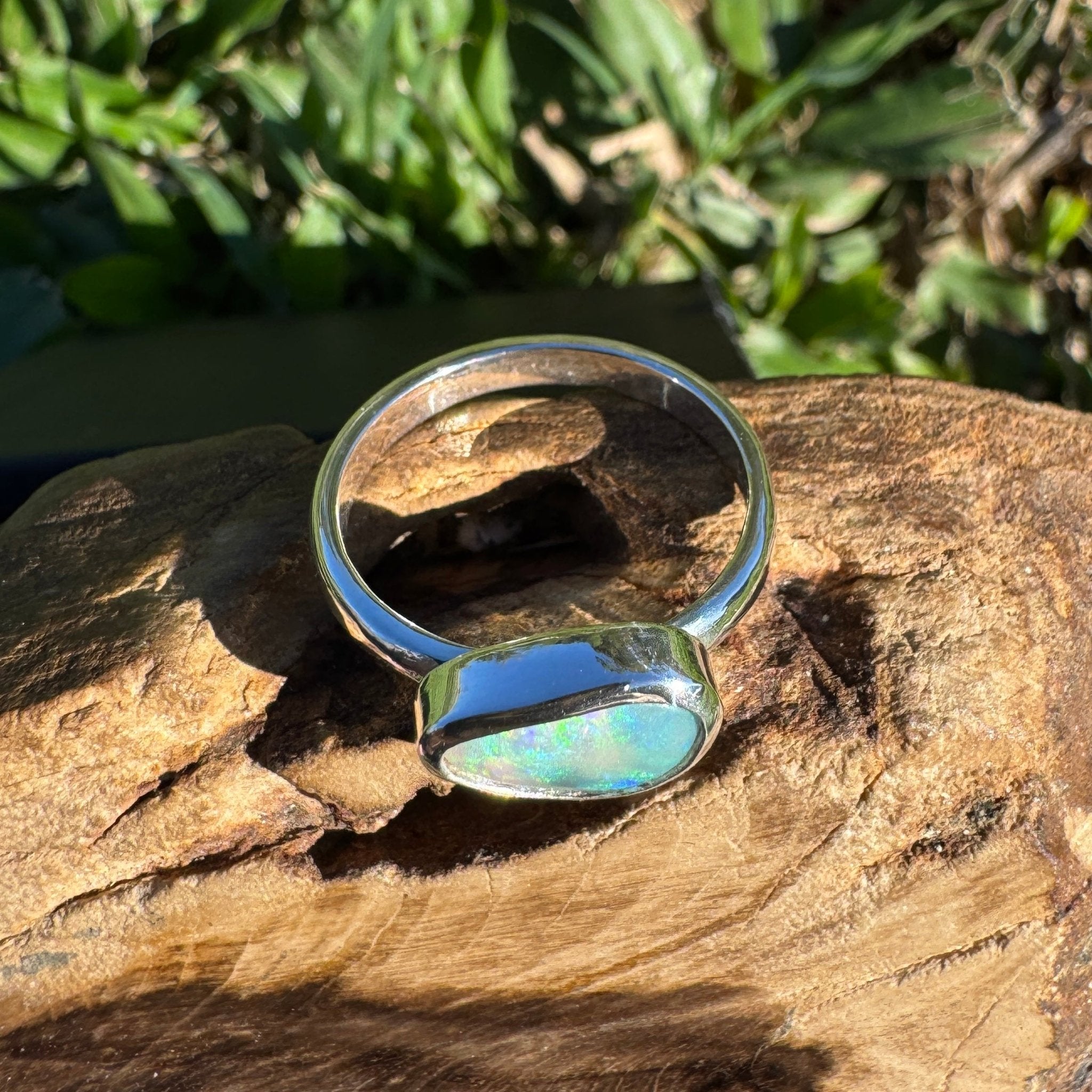 1ct Lightning Ridge Opal Ring ~ 'Warrumbungle Starfield' | 925 Sterling Silver | Solid Australian Opal