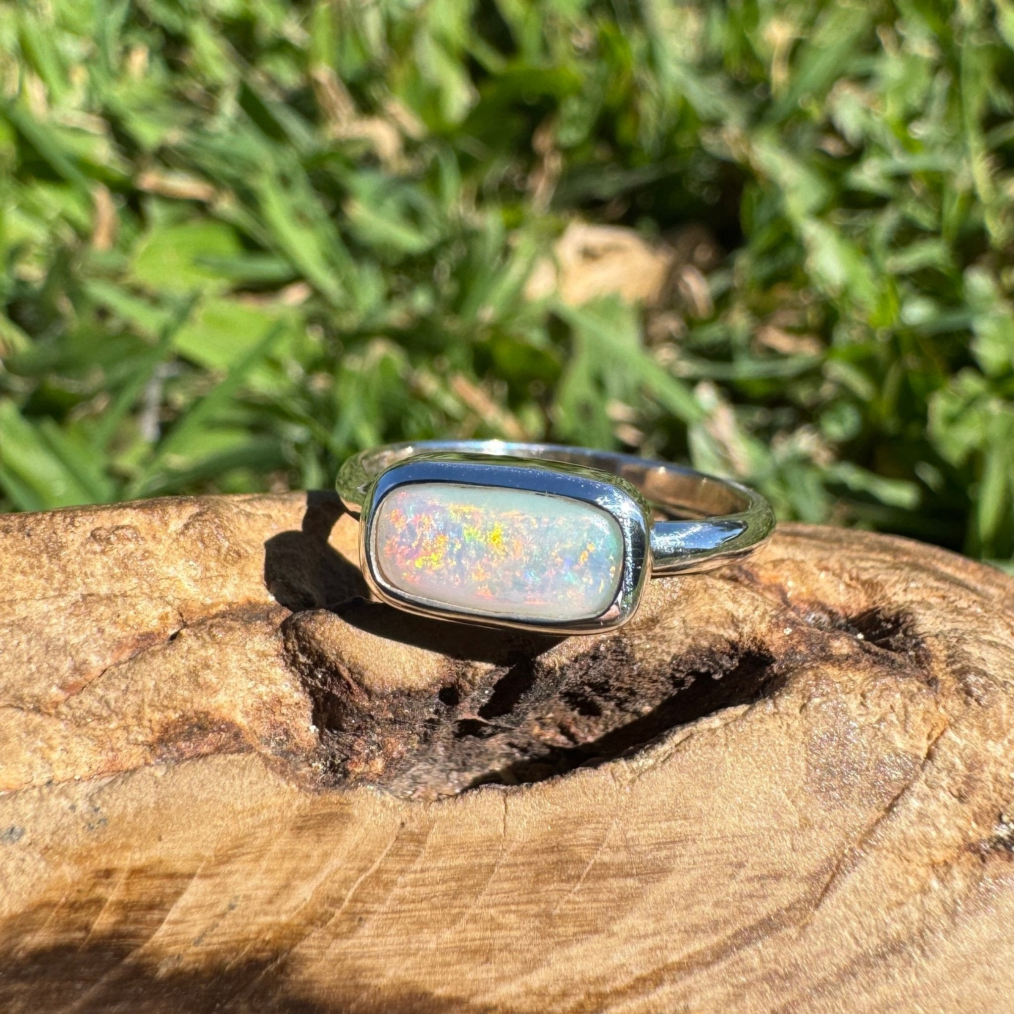 1ct Mintabie Opal Ring ~ 'Lake Argyle Mirage' | 925 Sterling Silver | Solid Australian Opal