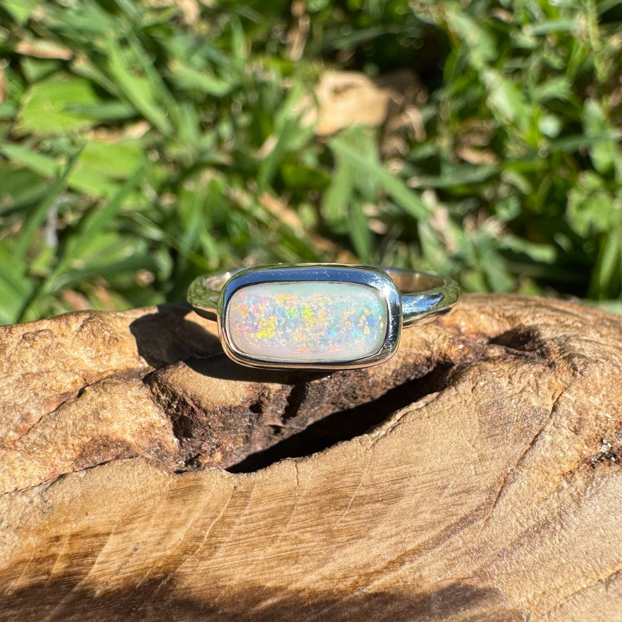1ct Mintabie Opal Ring ~ 'Lake Argyle Mirage' | 925 Sterling Silver | Solid Australian Opal
