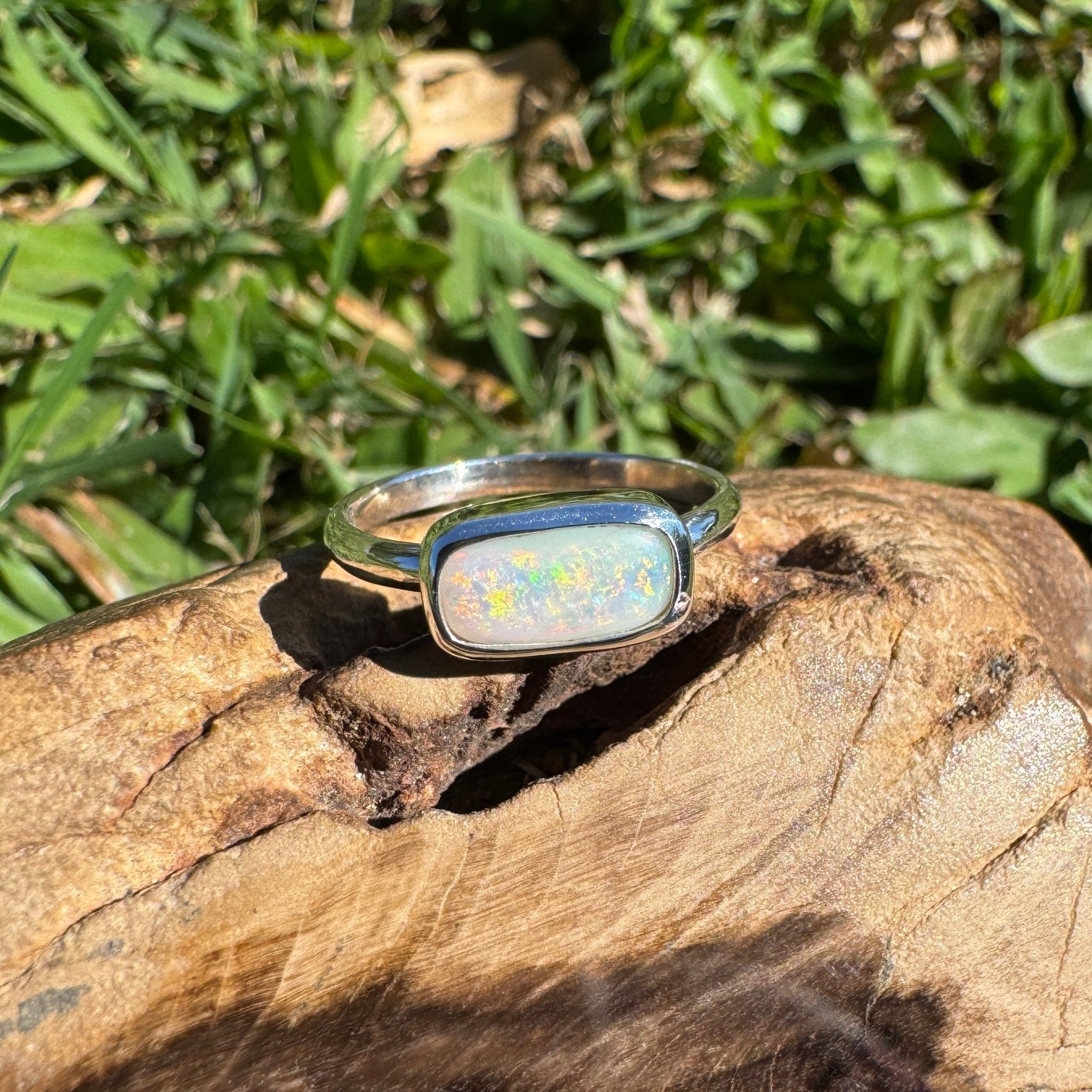 1ct Mintabie Opal Ring ~ 'Lake Argyle Mirage' | 925 Sterling Silver | Solid Australian Opal