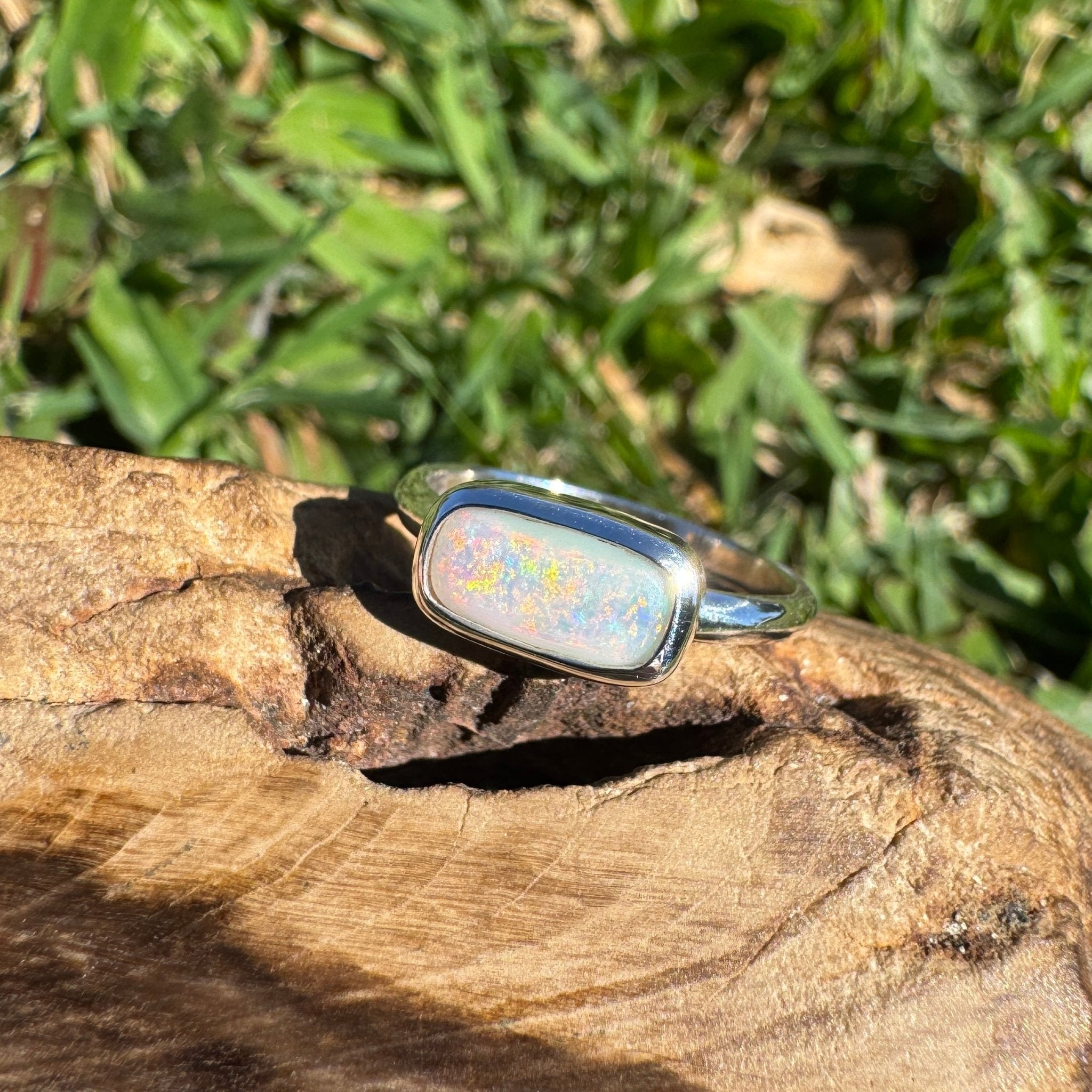 1ct Mintabie Opal Ring ~ 'Lake Argyle Mirage' | 925 Sterling Silver | Solid Australian Opal