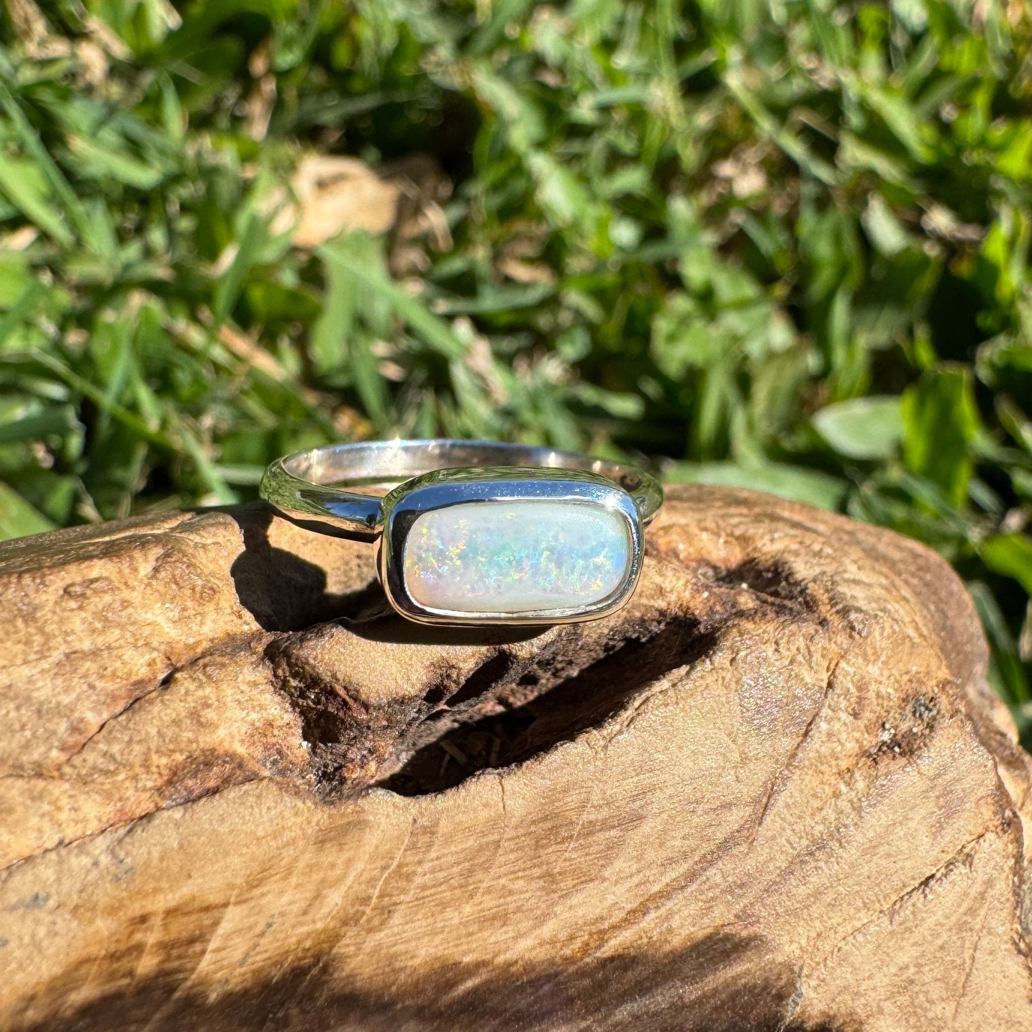 1ct Mintabie Opal Ring ~ 'Lake Argyle Mirage' | 925 Sterling Silver | Solid Australian Opal