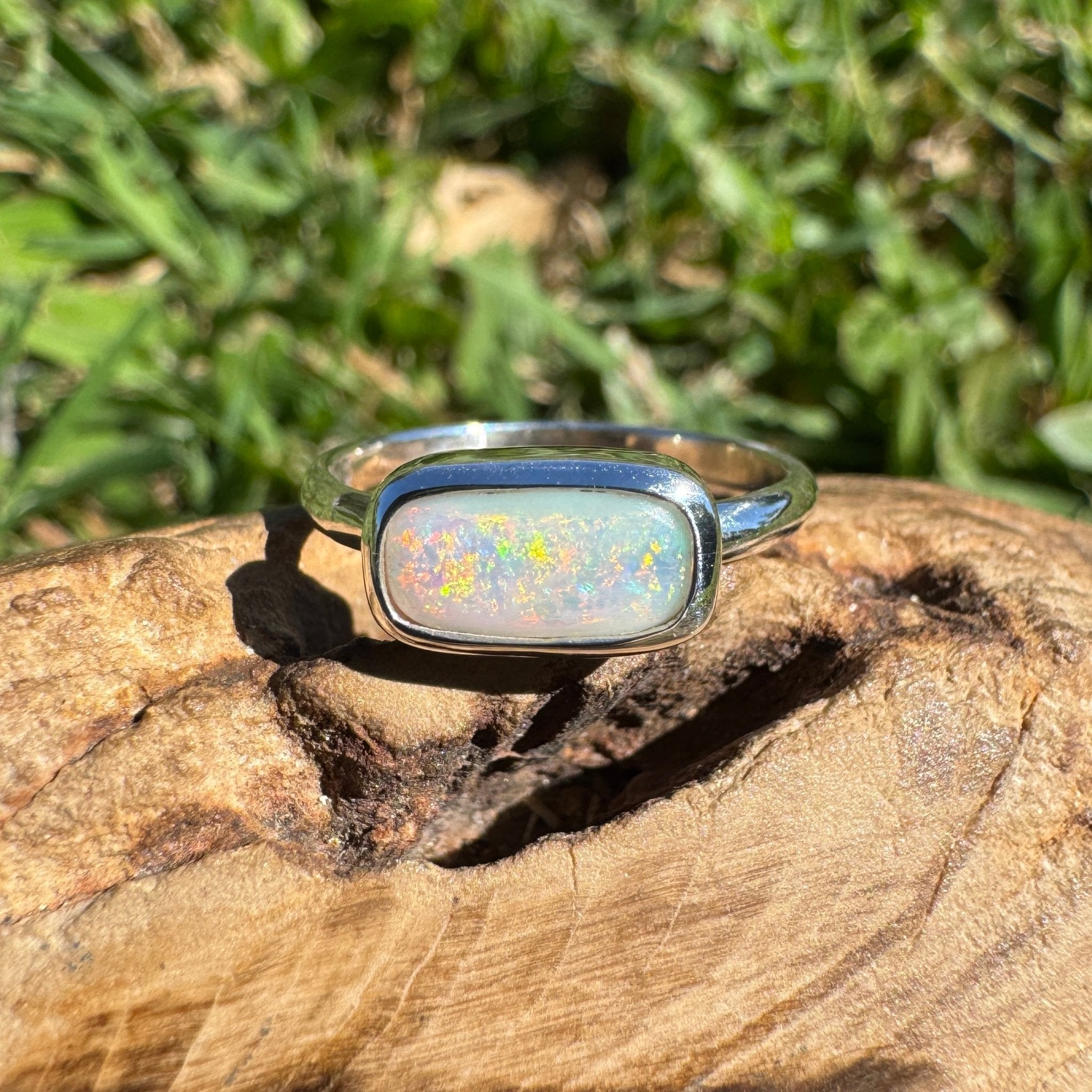 1ct Mintabie Opal Ring ~ 'Lake Argyle Mirage' | 925 Sterling Silver | Solid Australian Opal