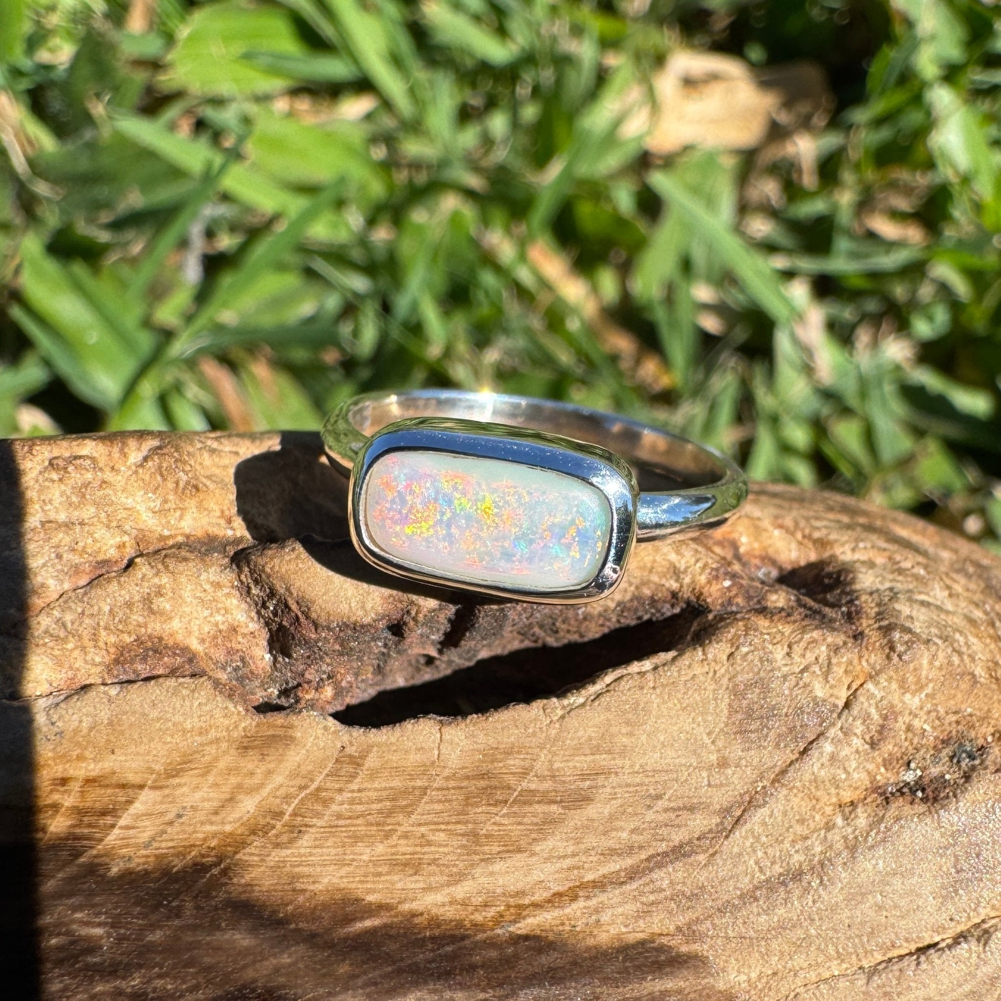 1ct Mintabie Opal Ring ~ 'Lake Argyle Mirage' | 925 Sterling Silver | Solid Australian Opal