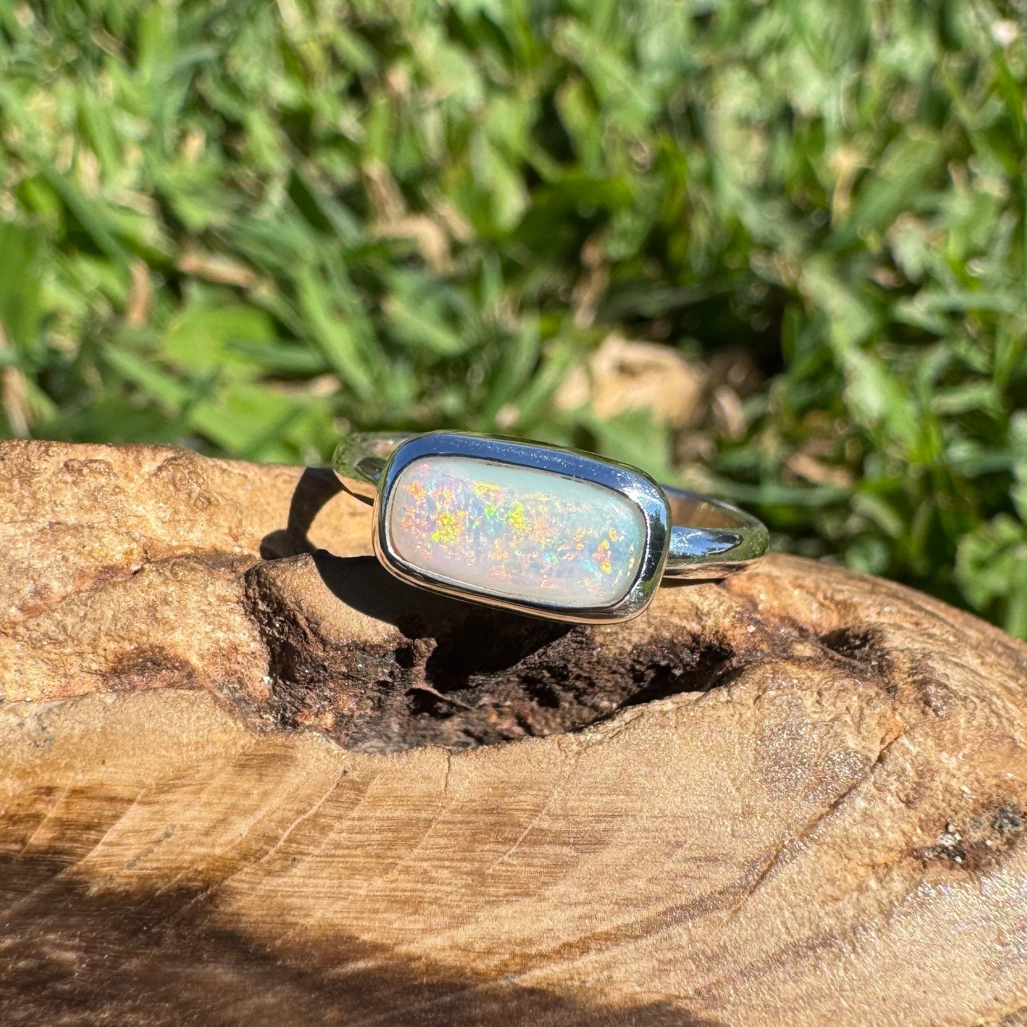 1ct Mintabie Opal Ring ~ 'Lake Argyle Mirage' | 925 Sterling Silver | Solid Australian Opal