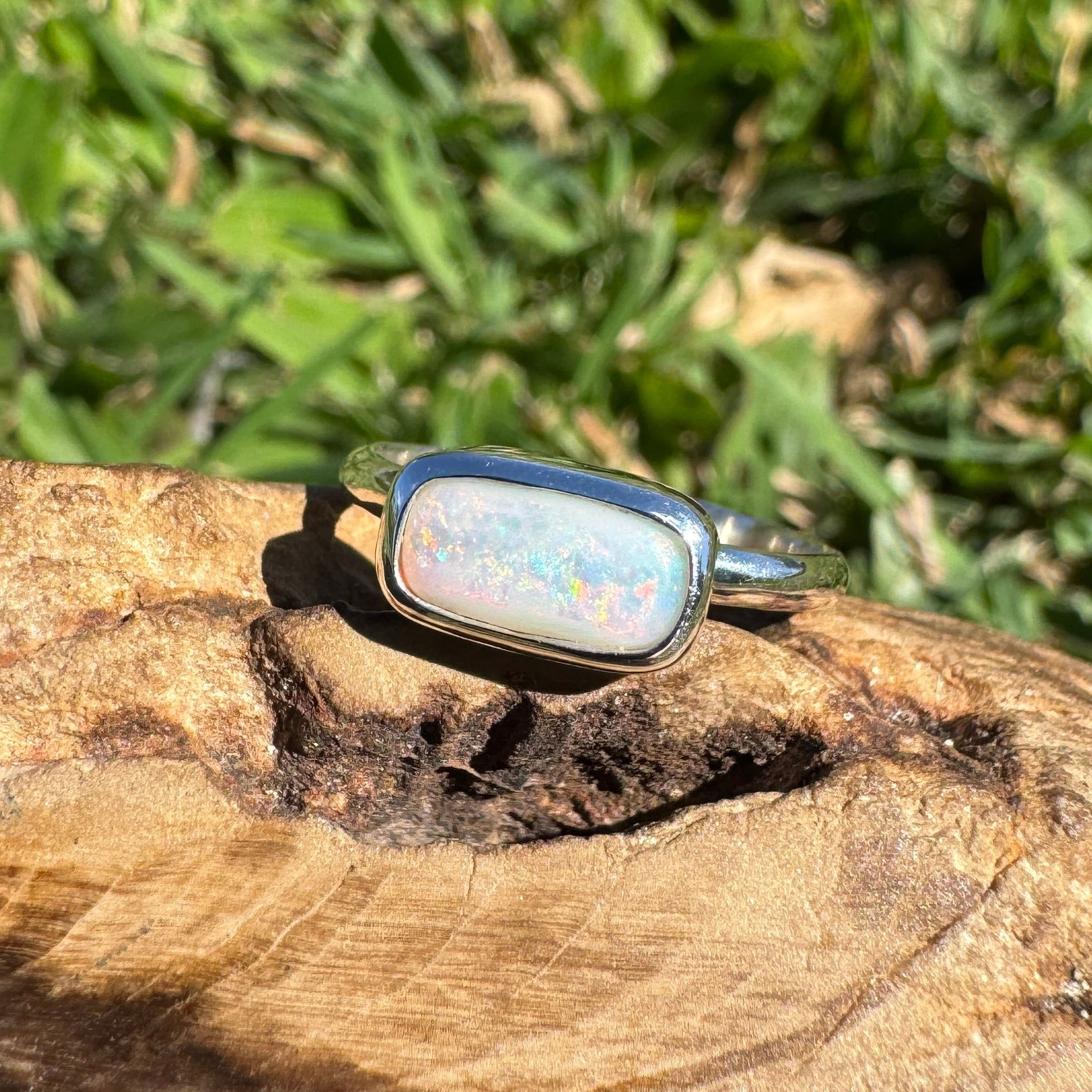 1ct Mintabie Opal Ring ~ 'Lake Argyle Mirage' | 925 Sterling Silver | Solid Australian Opal