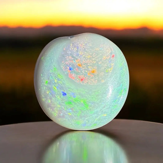 Opalescent Lightning Ridge Opal with vibrant inclusions and hand-cut craftsmanship