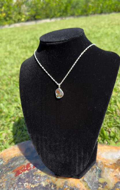 Handcrafted 6.8ct Solid Queensland Boulder Opal Sterling Silver Pendant Necklace - Iona Opal Australia