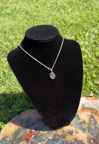 Handcrafted 6.8ct Solid Queensland Boulder Opal Sterling Silver Pendant Necklace - Iona Opal Australia