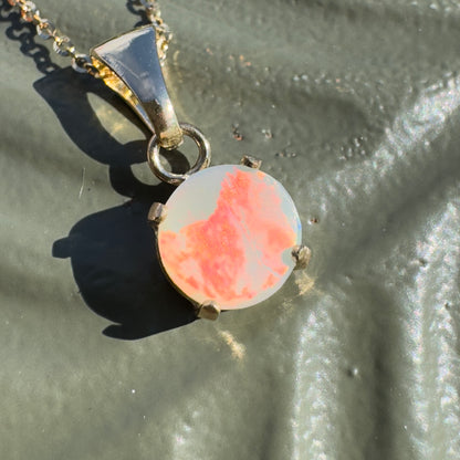 'Red Sky at Night' ~ Handcrafted 9ct Solid Gold 1ct Lightning Ridge Opal Pendant