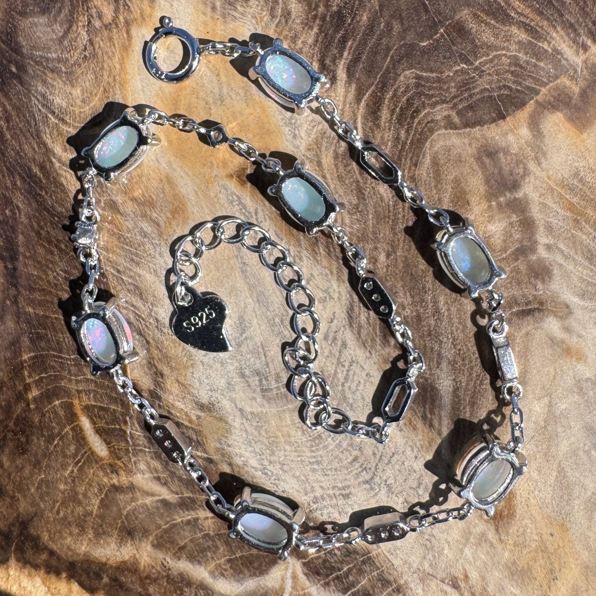 2.1ct Coober Pedy Opal Bracelet ~ 'Oodnadatta Seven Spectrum' | 925 Sterling Silver | Solid Australian Opal