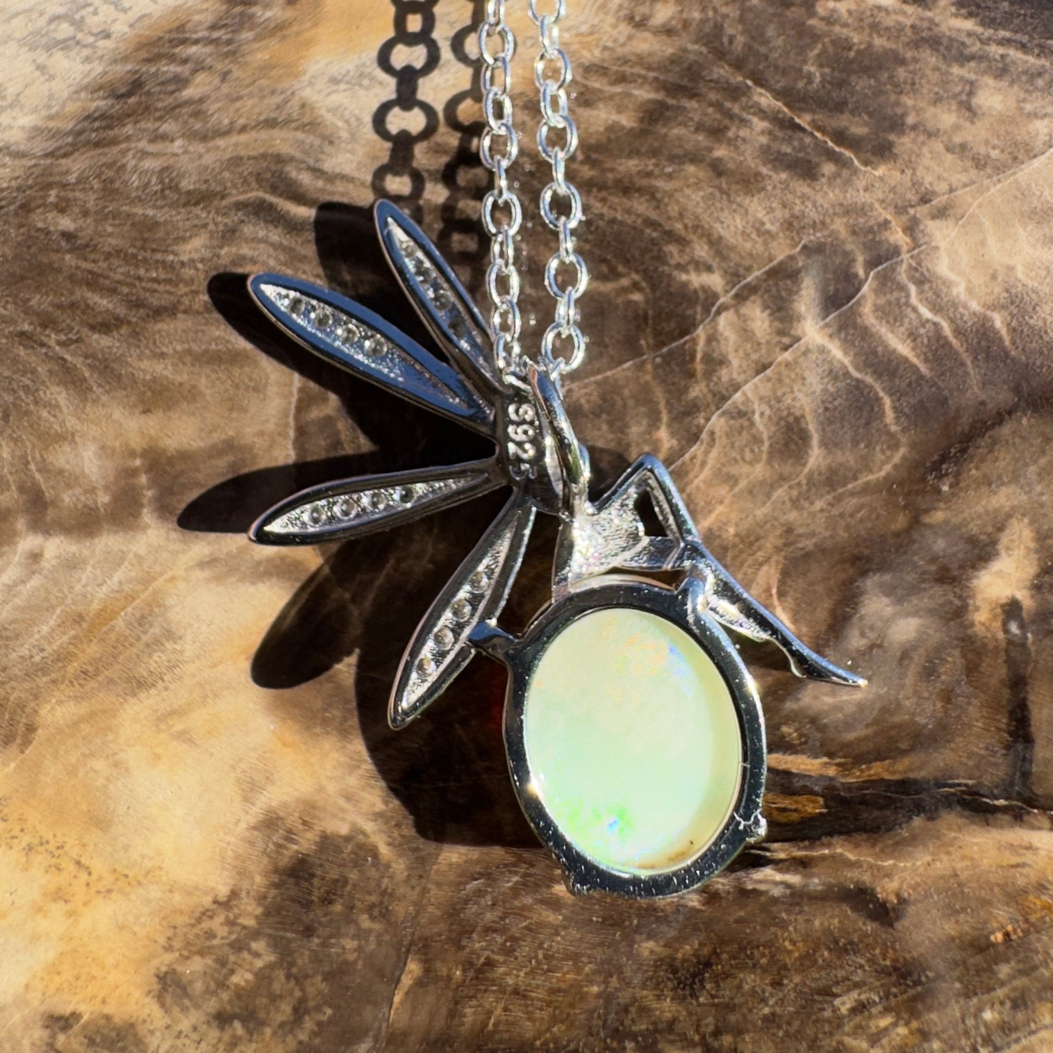 2.1ct Coober Pedy Opal Pendant Necklace ~ 'Bell Rock Brightness' | 925 Sterling Silver | Solid Australian Opal