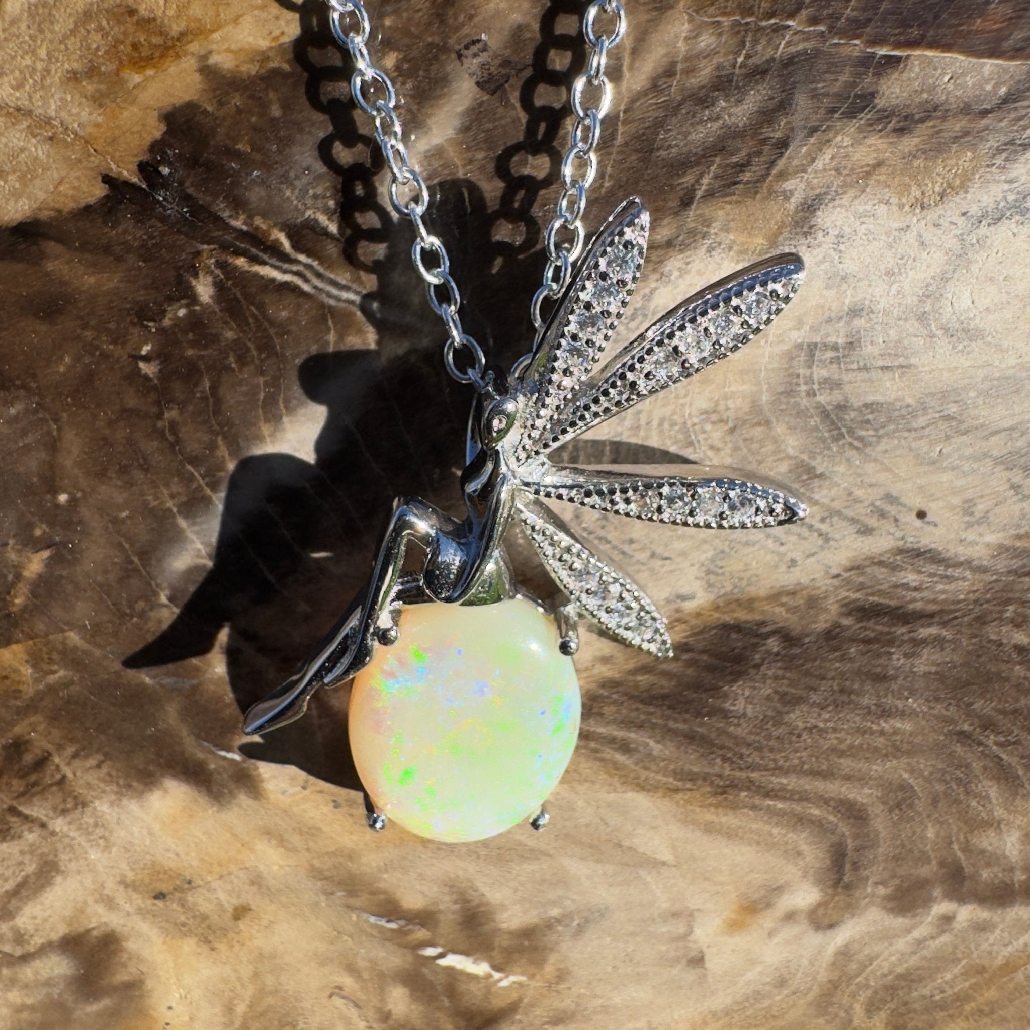 2.1ct Coober Pedy Opal Pendant Necklace ~ 'Bell Rock Brightness' | 925 Sterling Silver | Solid Australian Opal