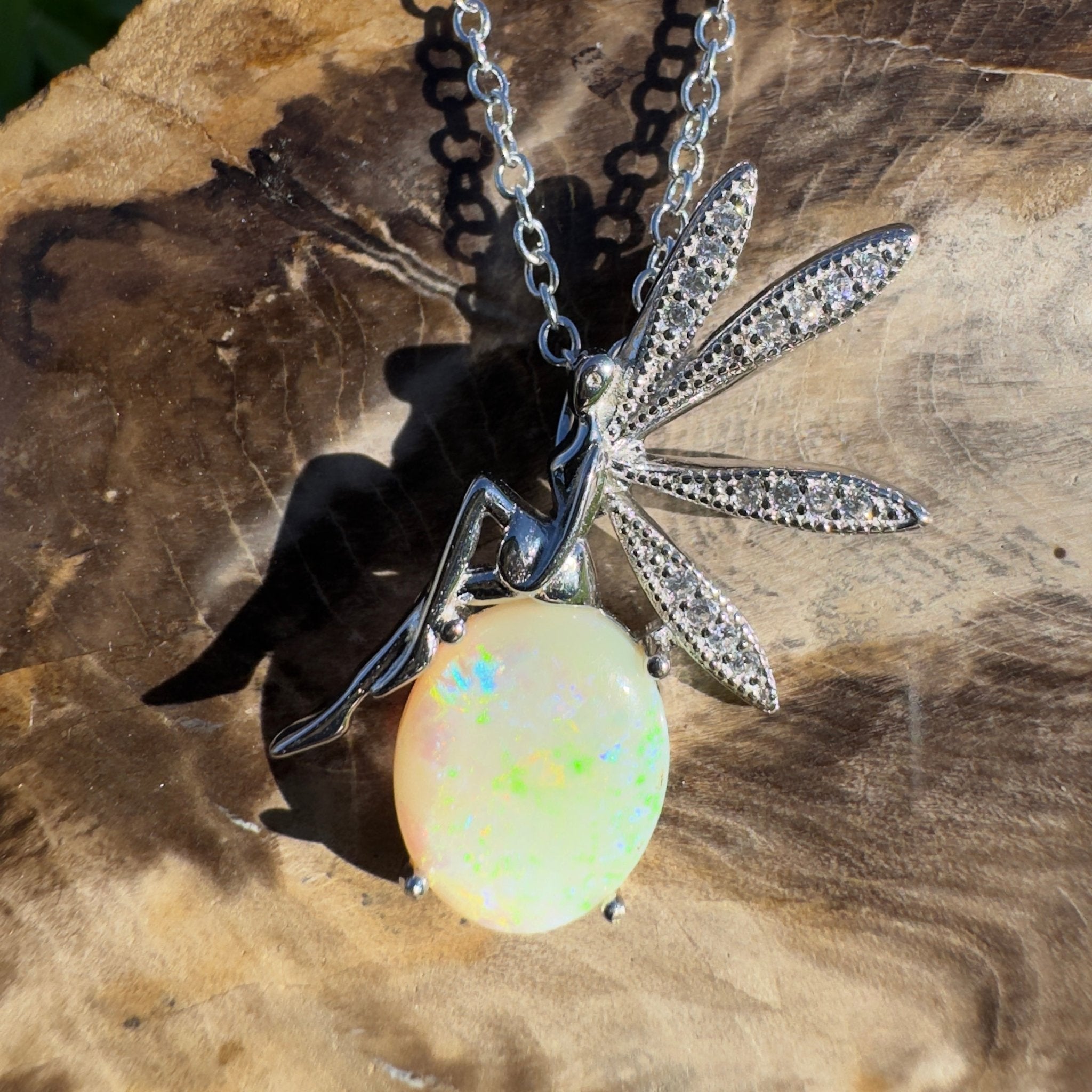 2.1ct Coober Pedy Opal Pendant Necklace ~ 'Bell Rock Brightness' | 925 Sterling Silver | Solid Australian Opal