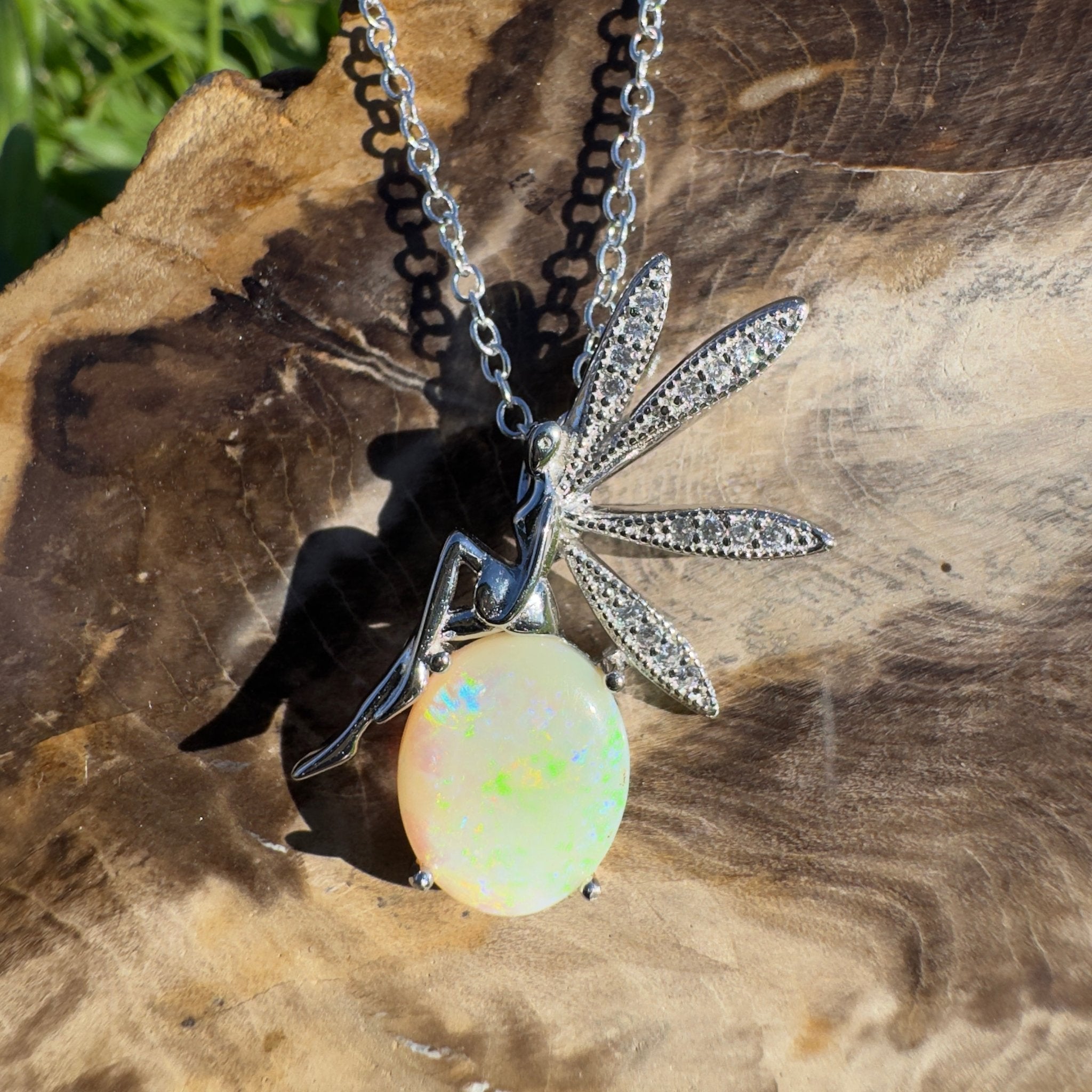 2.1ct Coober Pedy Opal Pendant Necklace ~ 'Bell Rock Brightness' | 925 Sterling Silver | Solid Australian Opal