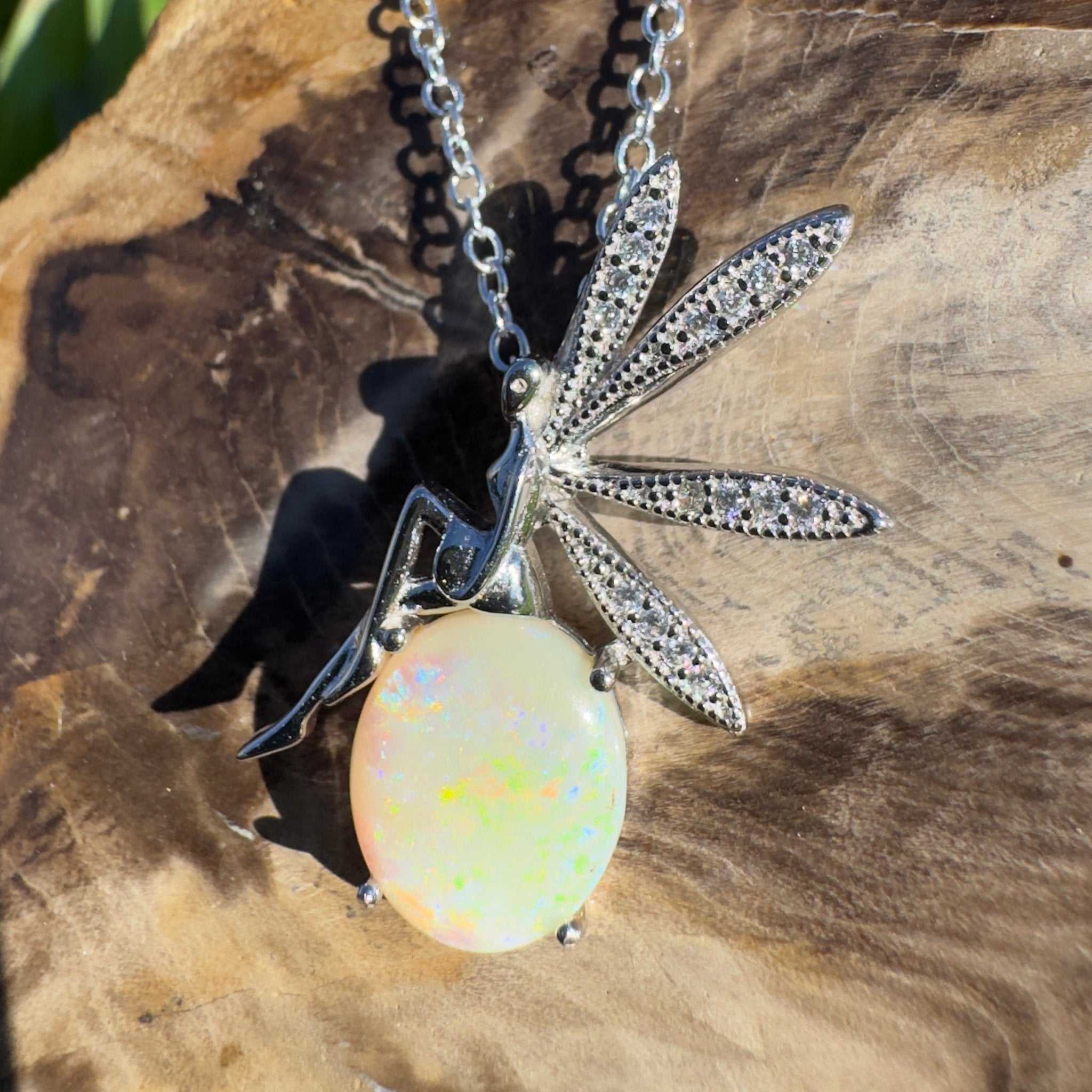 2.1ct Coober Pedy Opal Pendant Necklace ~ 'Bell Rock Brightness' | 925 Sterling Silver | Solid Australian Opal