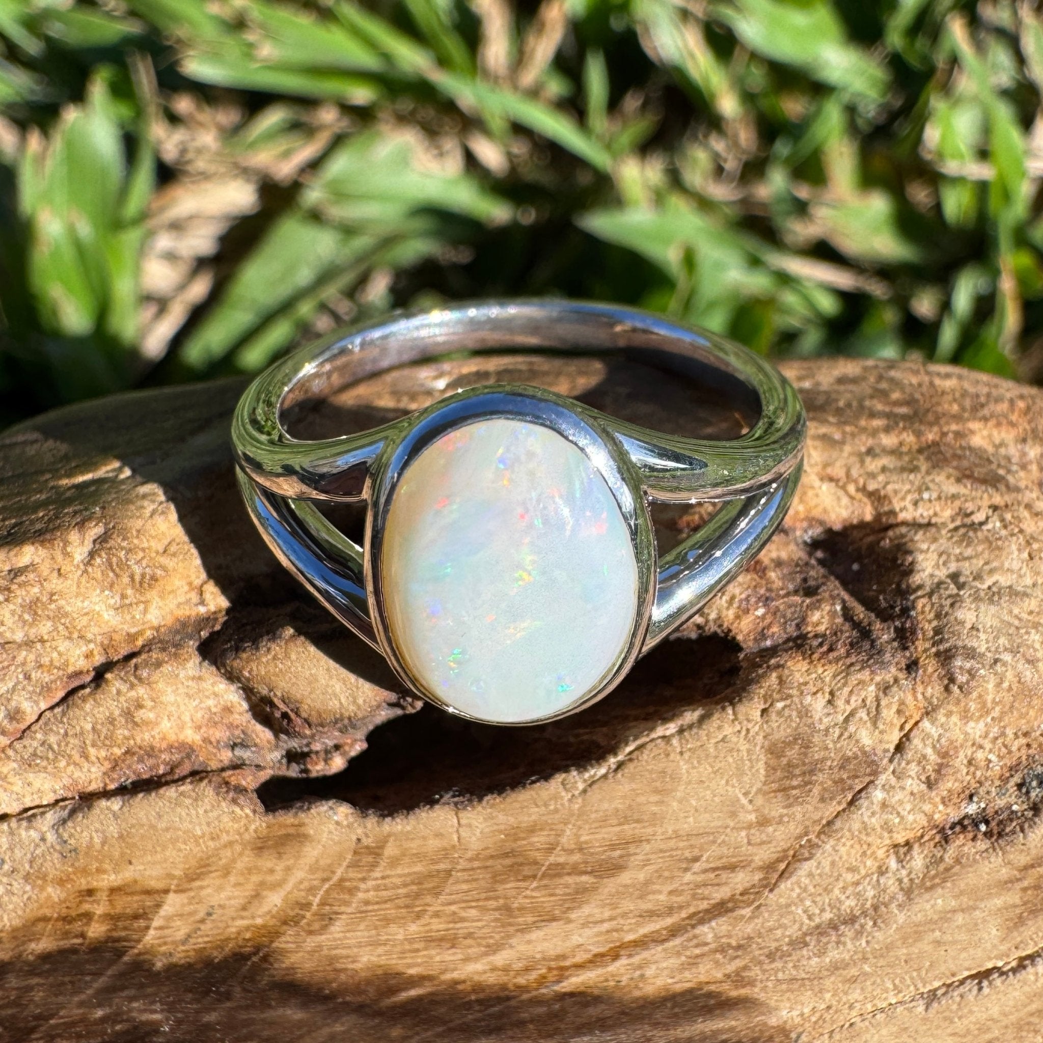 2.1ct Coober Pedy Opal Ring ~ 'Lake Hart Mirage' | 925 Sterling Silver | Solid Australian Opal