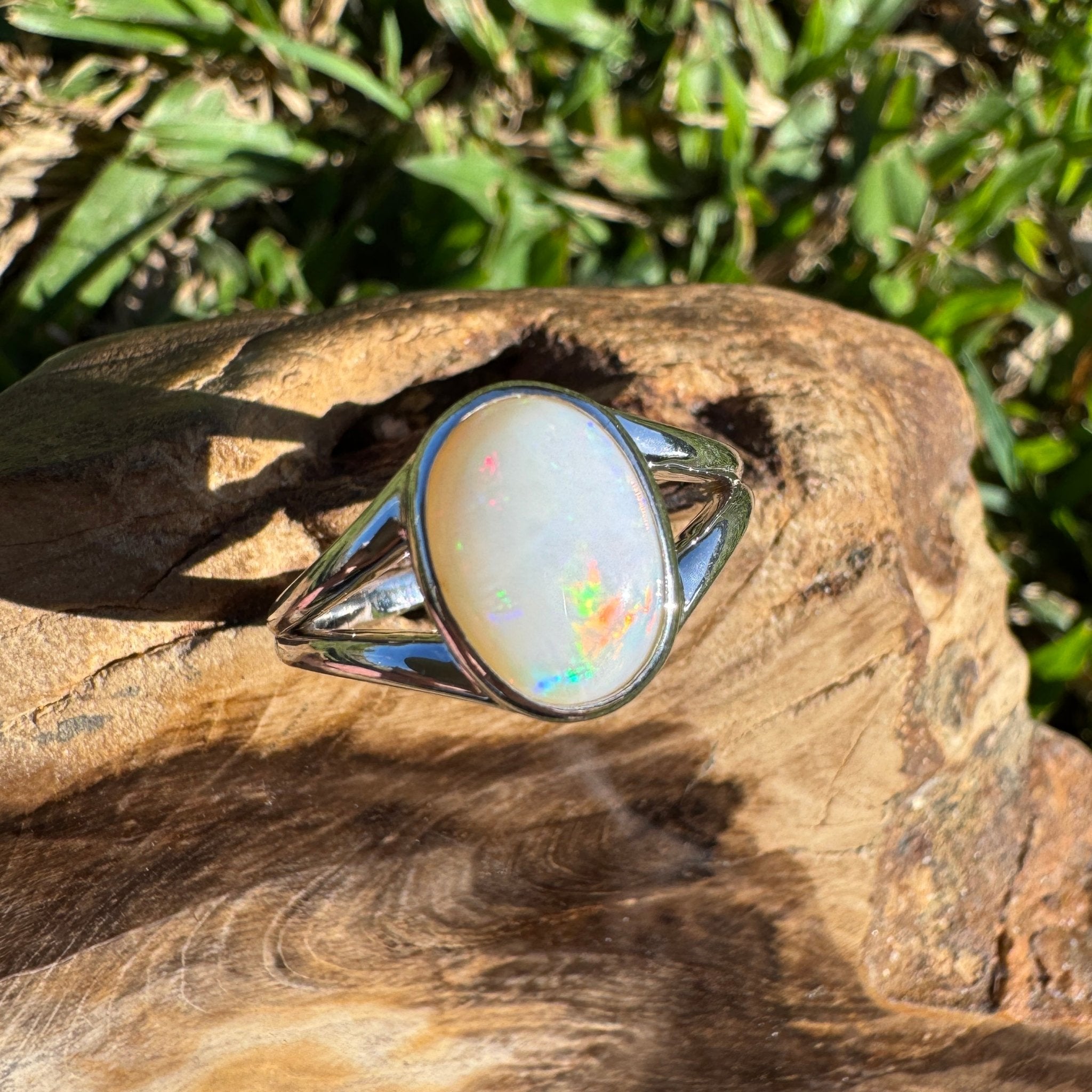 2.1ct Coober Pedy Opal Ring ~ 'Lake Hart Mirage' | 925 Sterling Silver | Solid Australian Opal