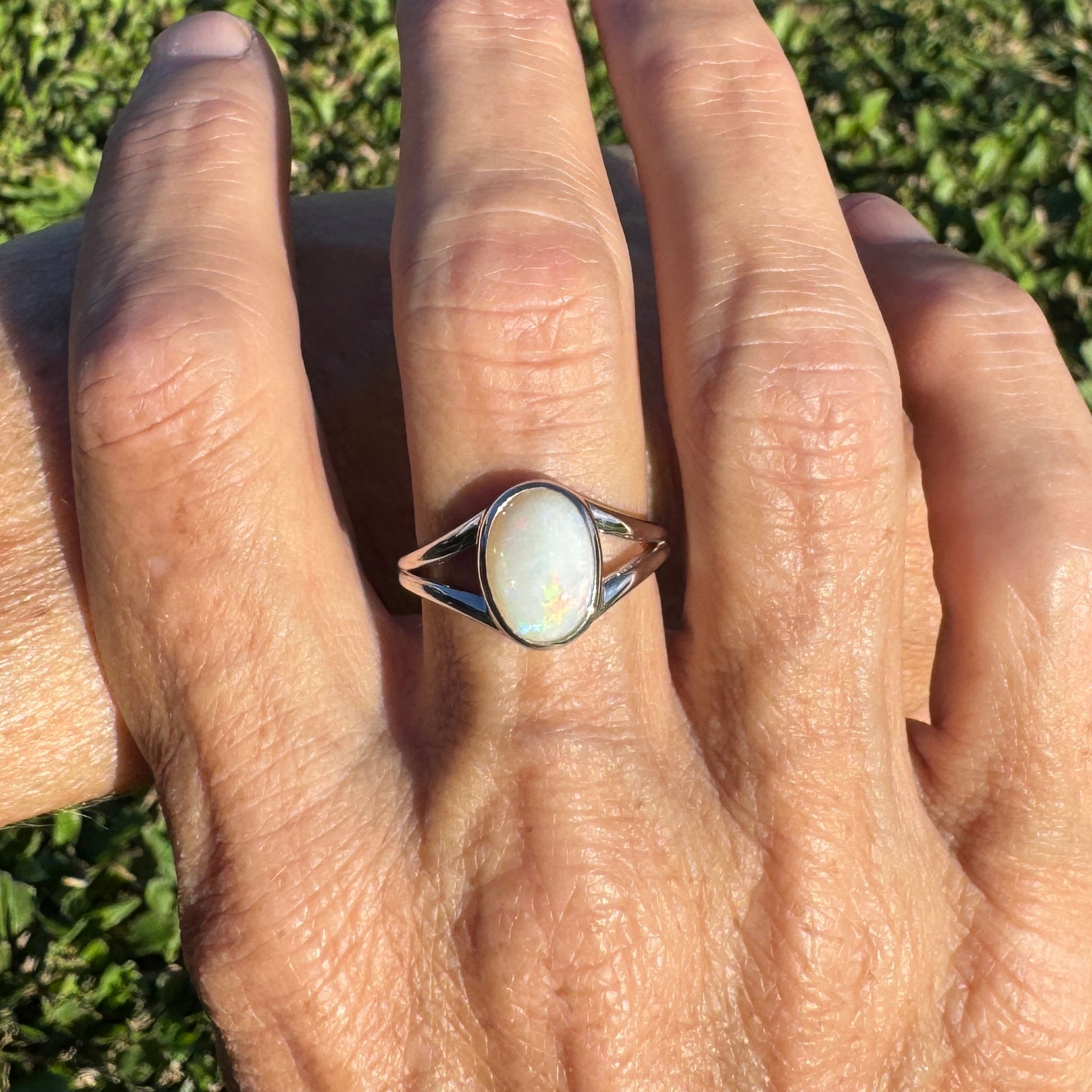 2.1ct Coober Pedy Opal Ring ~ 'Lake Hart Mirage' | 925 Sterling Silver | Solid Australian Opal