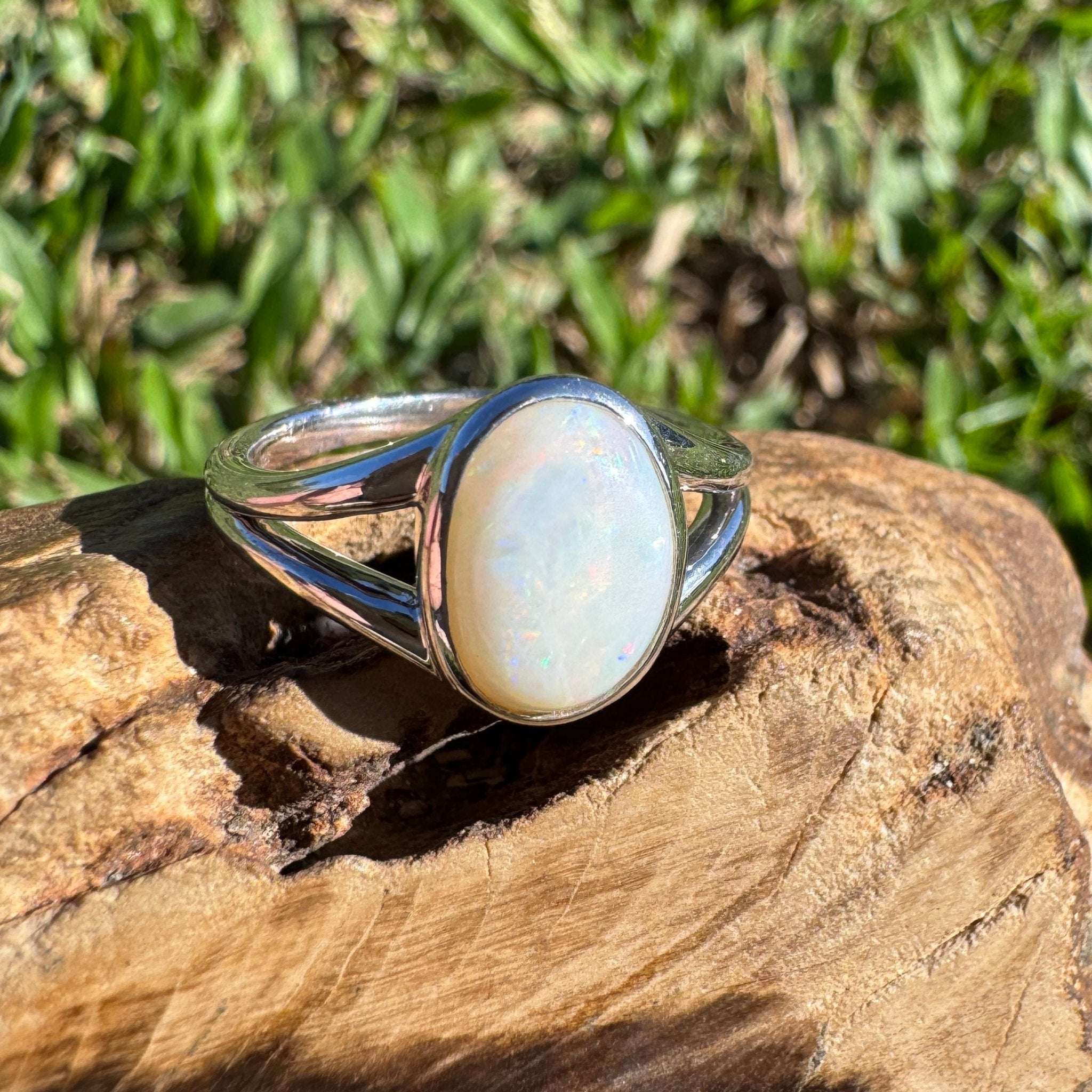 2.1ct Coober Pedy Opal Ring ~ 'Lake Hart Mirage' | 925 Sterling Silver | Solid Australian Opal