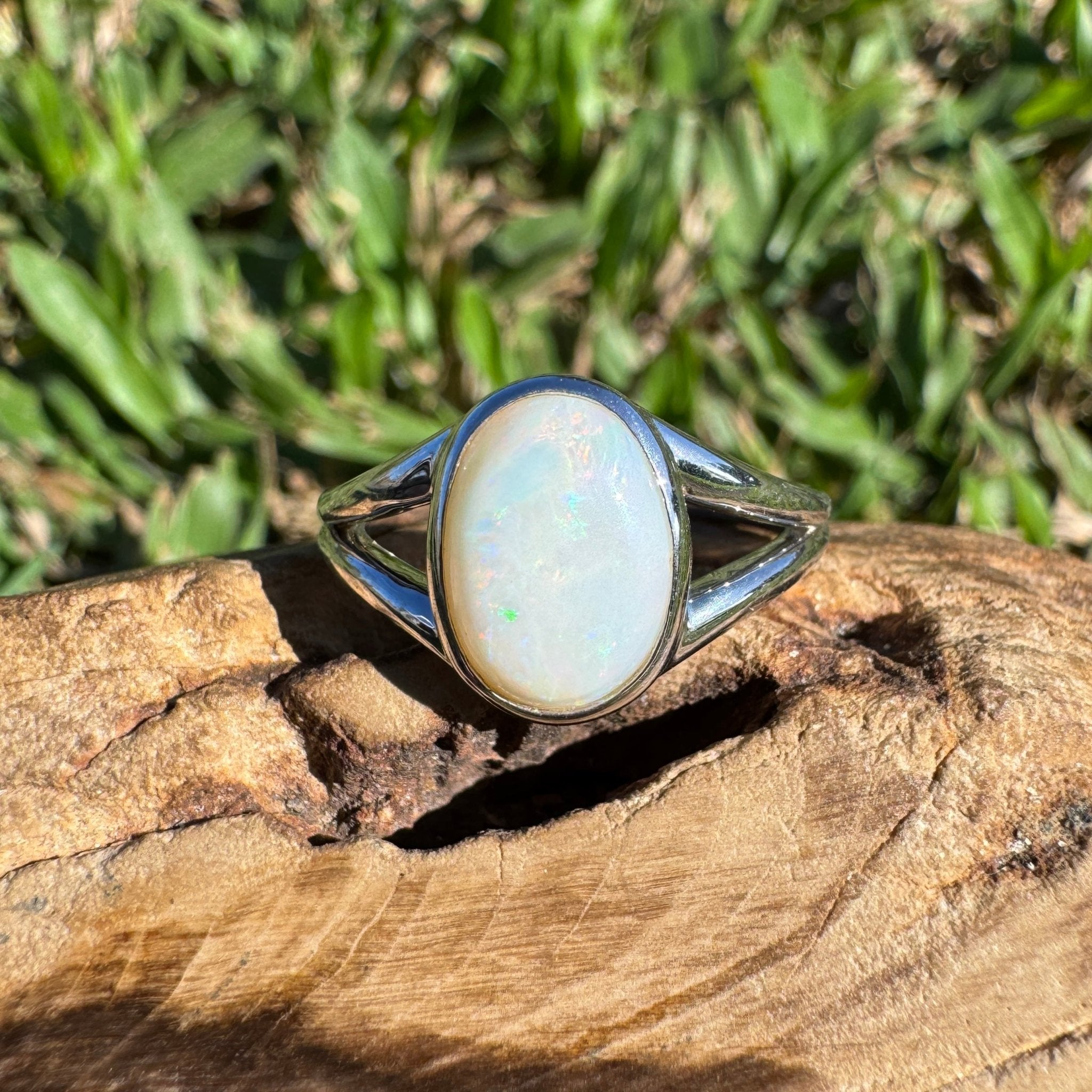 2.1ct Coober Pedy Opal Ring ~ 'Lake Hart Mirage' | 925 Sterling Silver | Solid Australian Opal