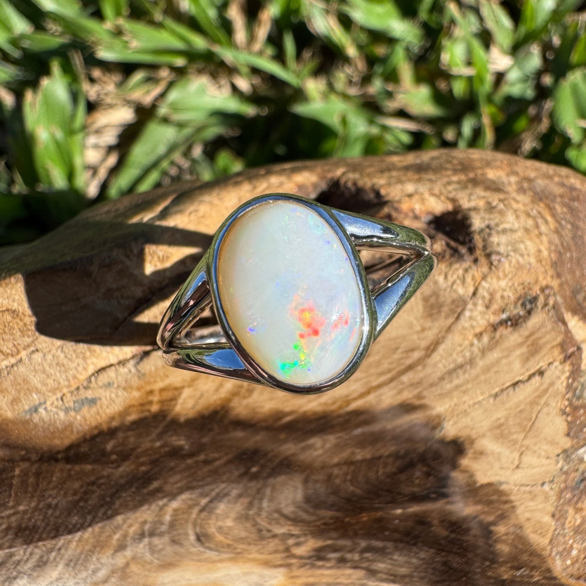2.1ct Coober Pedy Opal Ring ~ 'Lake Hart Mirage' | 925 Sterling Silver | Solid Australian Opal