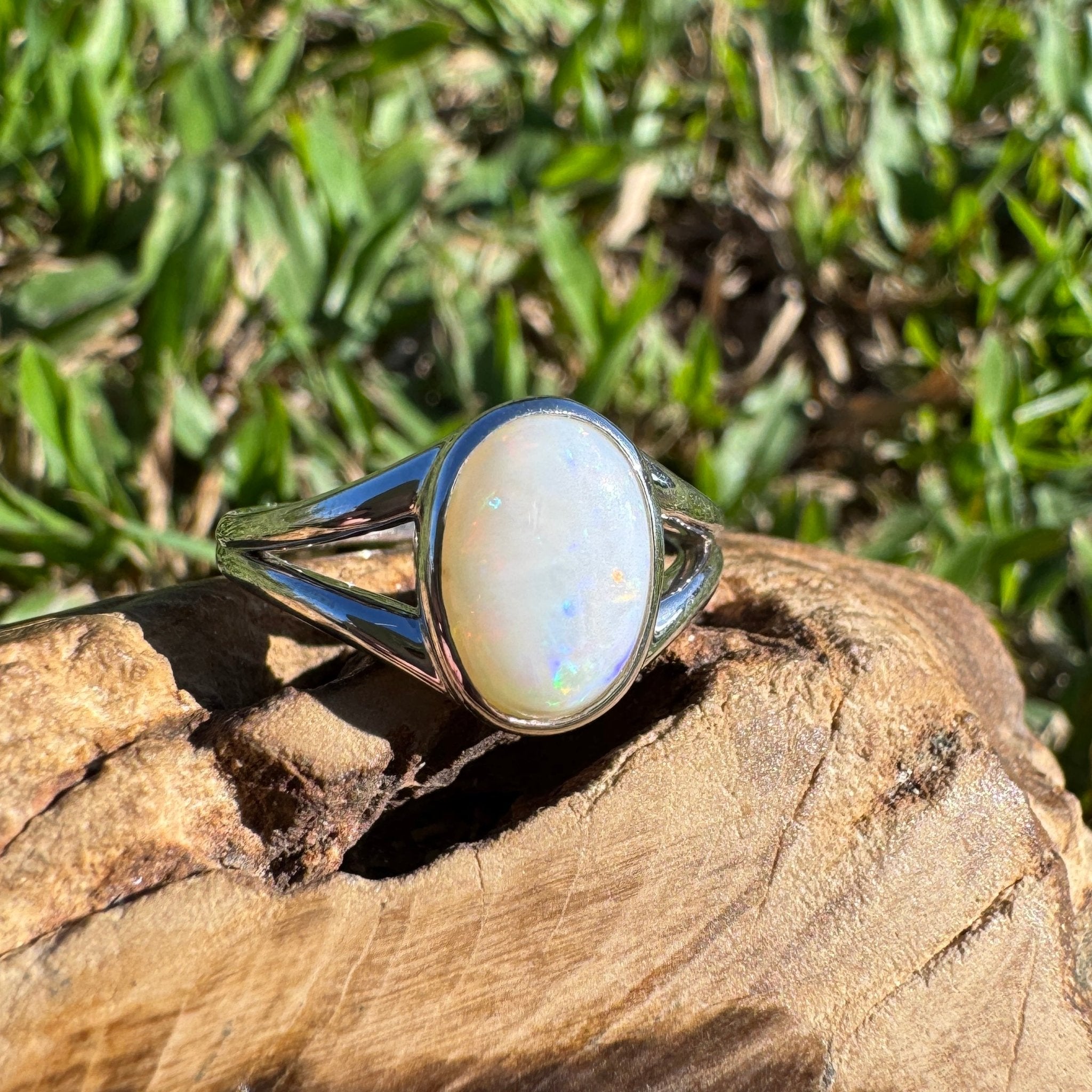 2.1ct Coober Pedy Opal Ring ~ 'Lake Hart Mirage' | 925 Sterling Silver | Solid Australian Opal