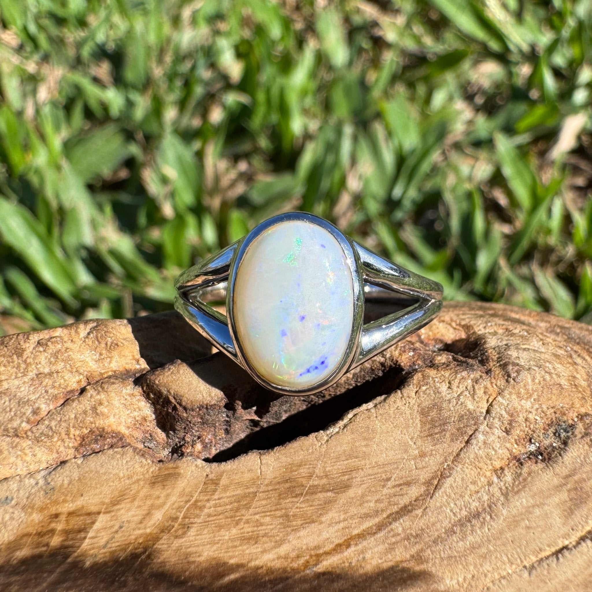 2.1ct Coober Pedy Opal Ring ~ 'Lake Hart Mirage' | 925 Sterling Silver | Solid Australian Opal