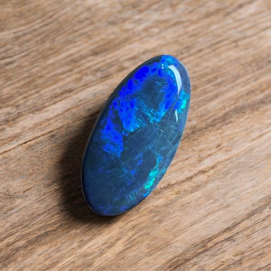 2.1ct Hand - cut Solid Lightning Ridge Black Opal