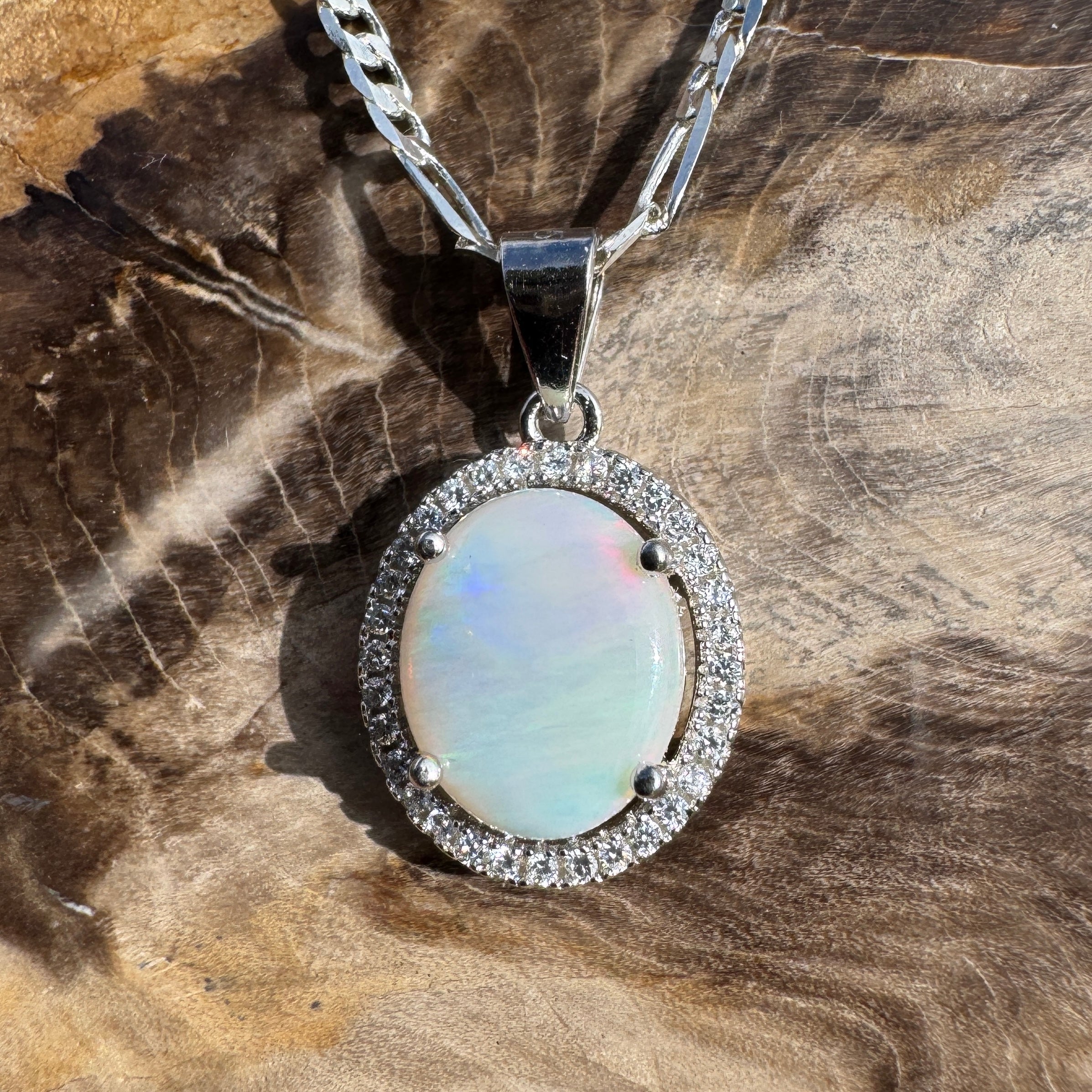 1.8ct Coober Pedy Opal Pendant Necklace ~ 'Binna Burra Rainforest' | 925 Sterling Silver | Solid Australian Opal