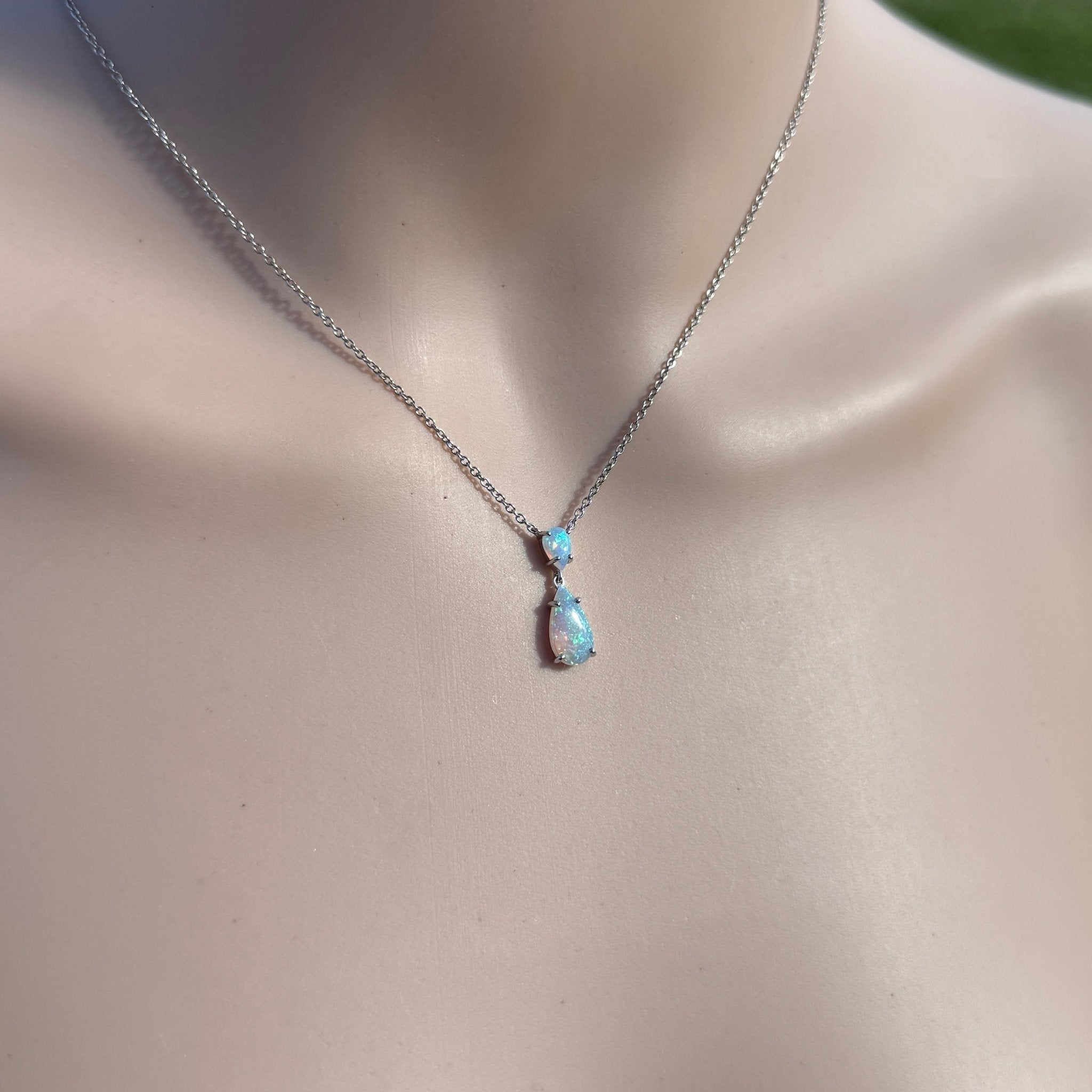 2.2ct Coober Pedy Crystal Opal Pendant Necklace ~ 'Robe Headland Spectrum' | 925 Sterling Silver | Solid Australian Opal